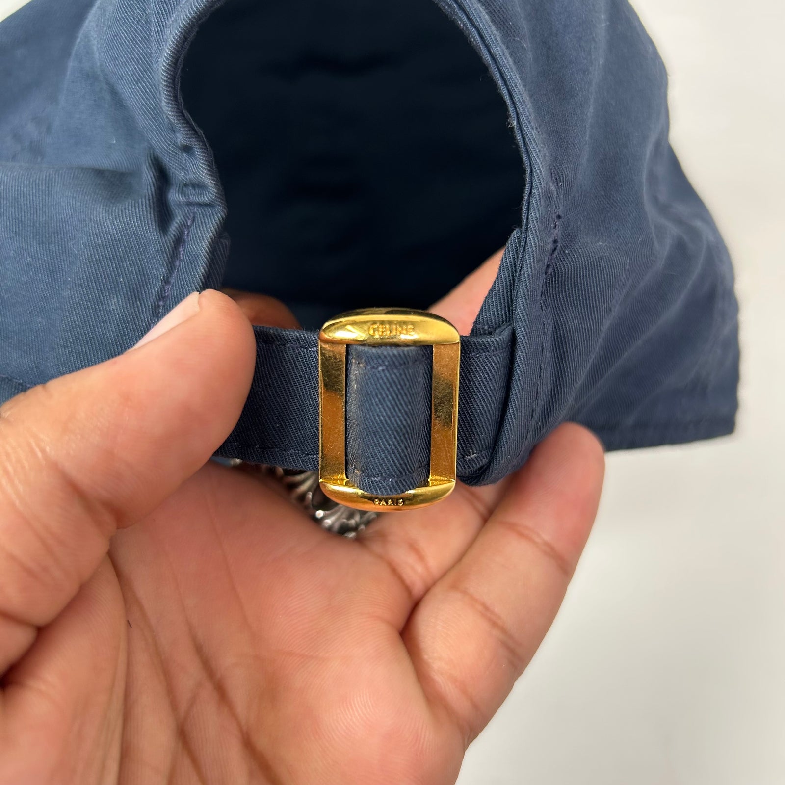 Celine Navy Initial Baseball Cap