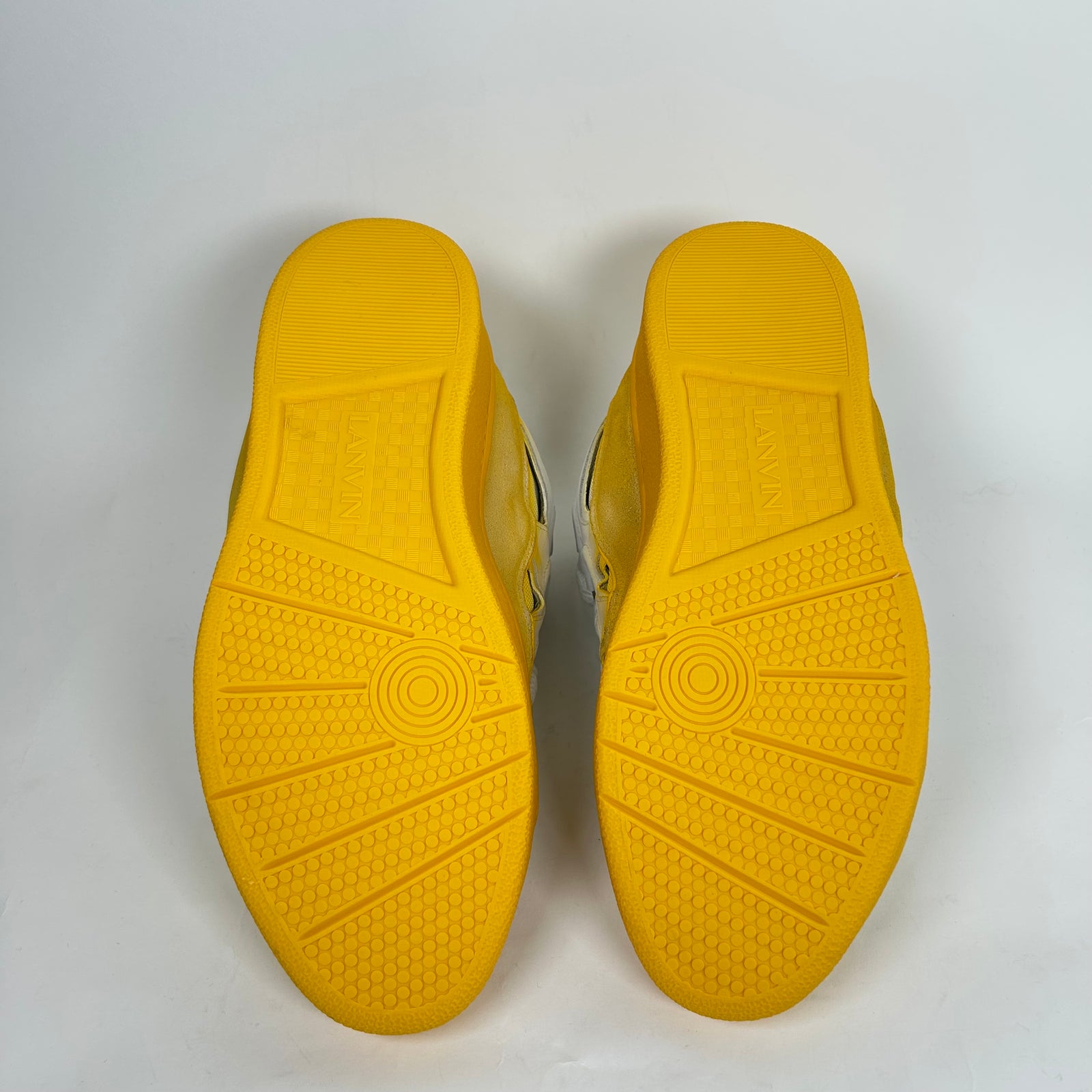 Lanvin Yellow Spray Paint Curb Sneaker Size 46