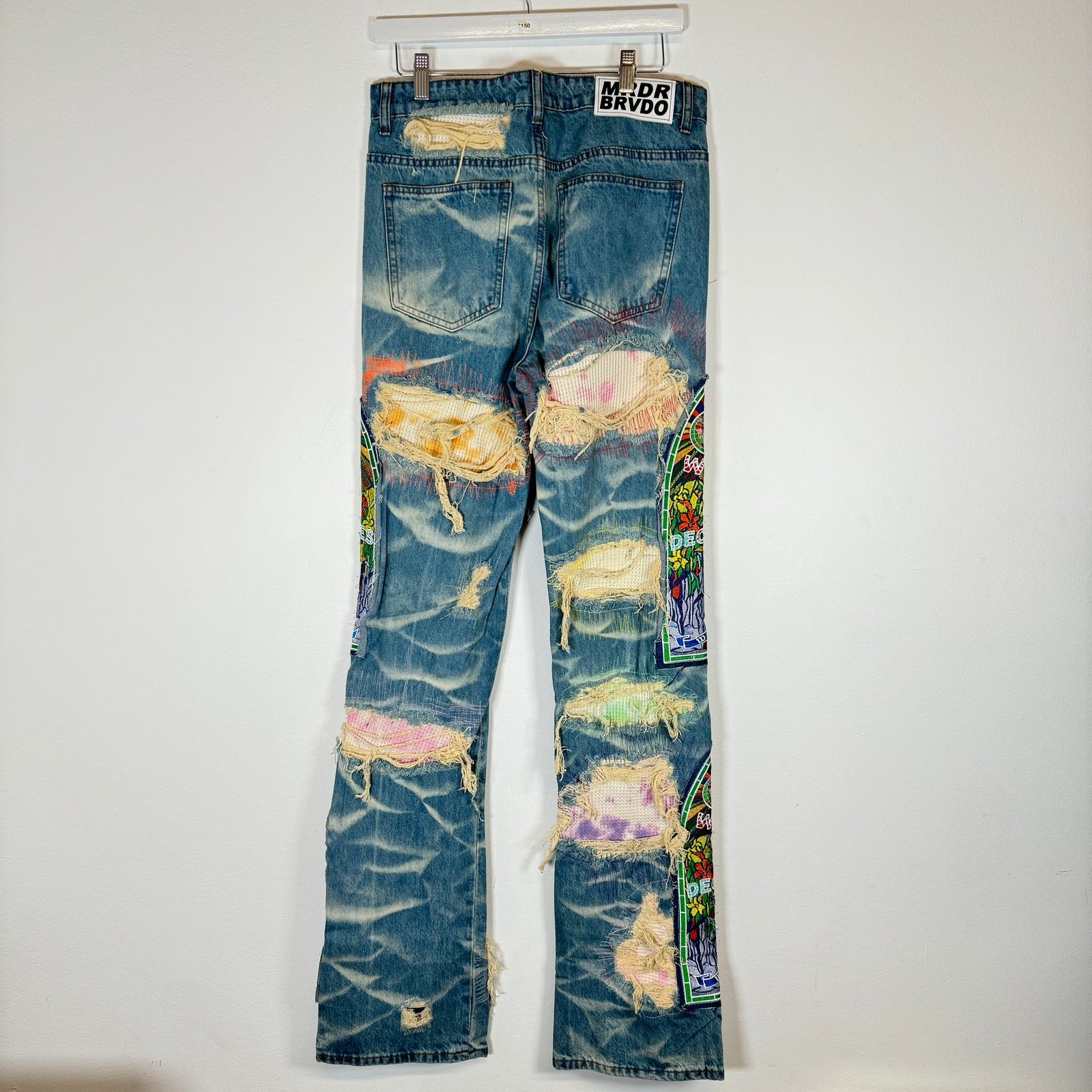 Who Decides War ROYGBIV Fusion Embroidered Denim Jeans Size 30