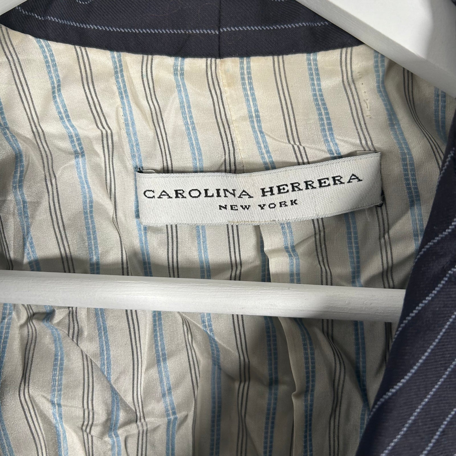 Carolina Herrera Navy Striped Blazer Size S
