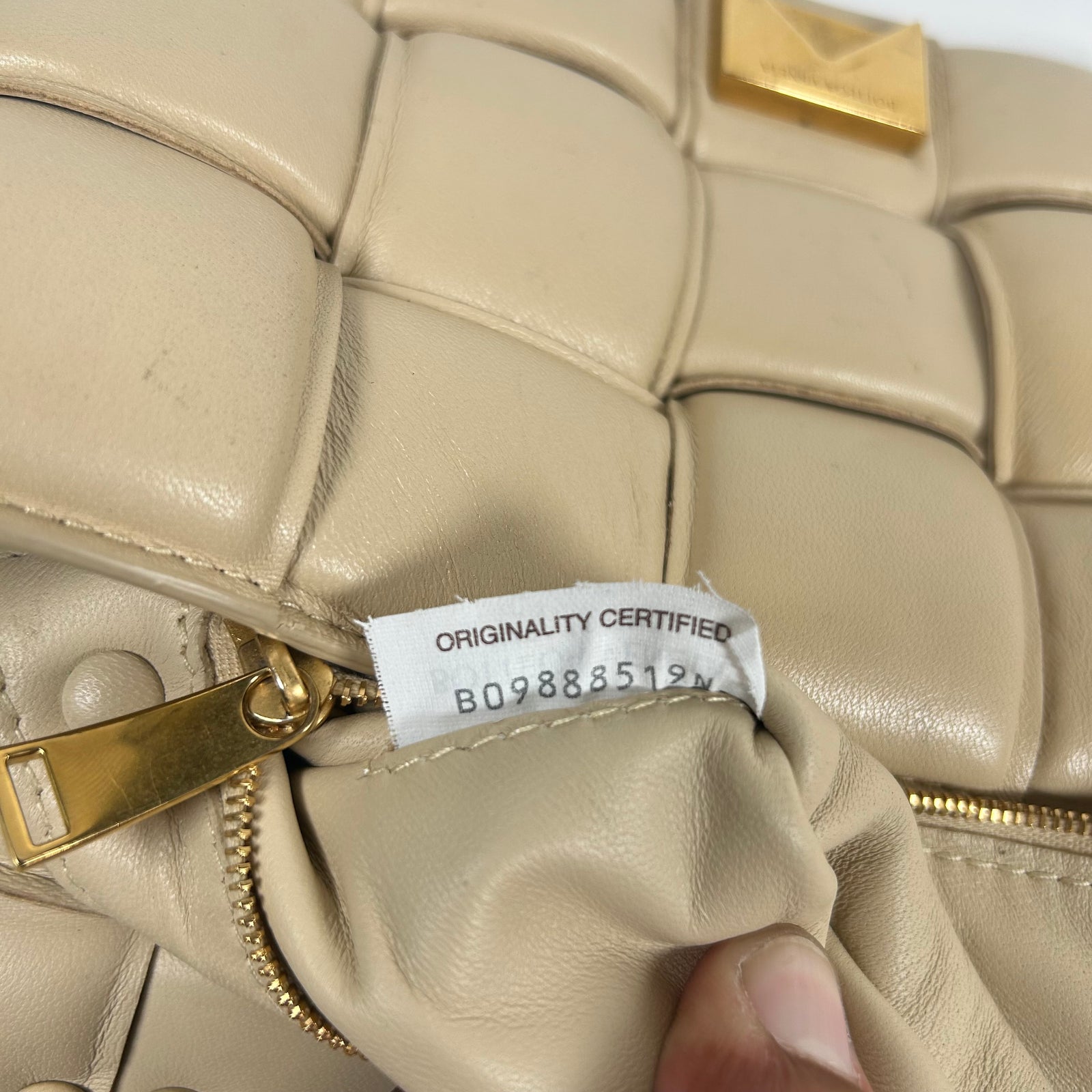 Bottega Veneta Beige Padded Chain Cassette Bag