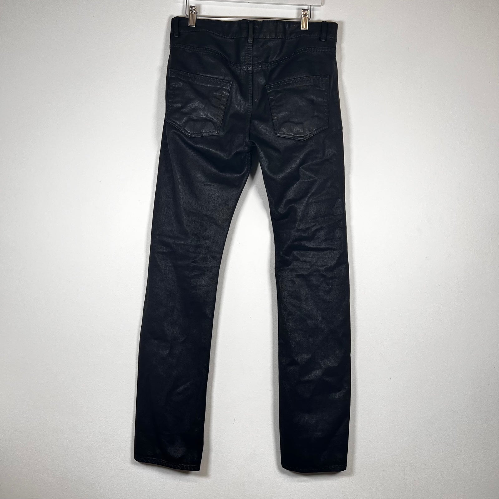 Rick Owens Drkshdw Black Waxed Detroit Cut Jeans Size 32