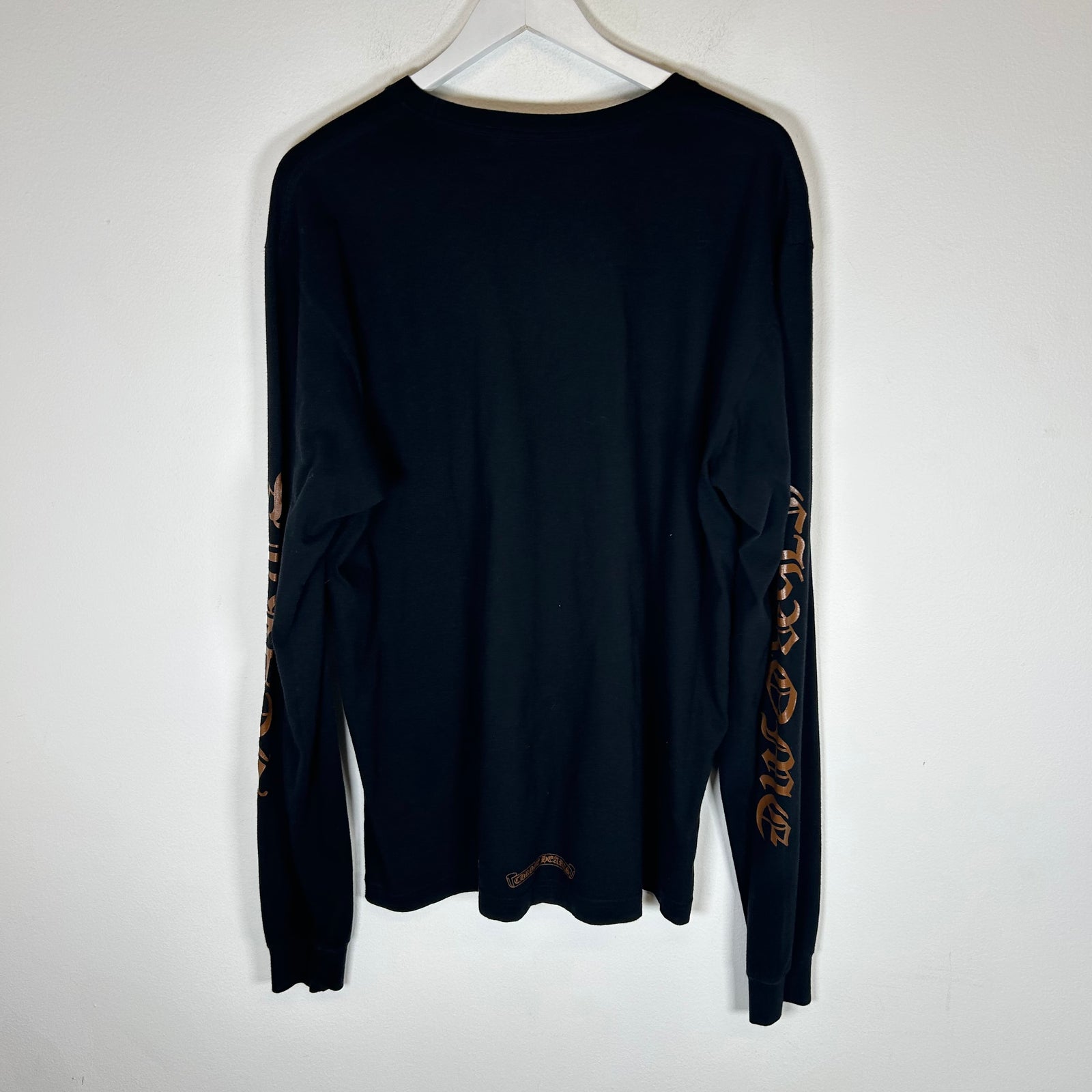 Chrome Hearts Black/Brown Neck Logo Longsleeve Size XL