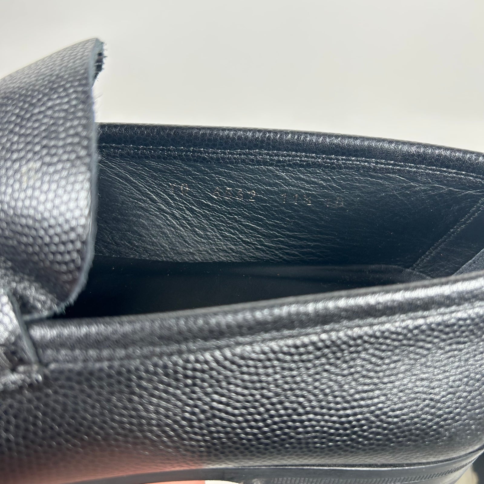 Ferragamo Black Pebble Leather Loafers Size 12