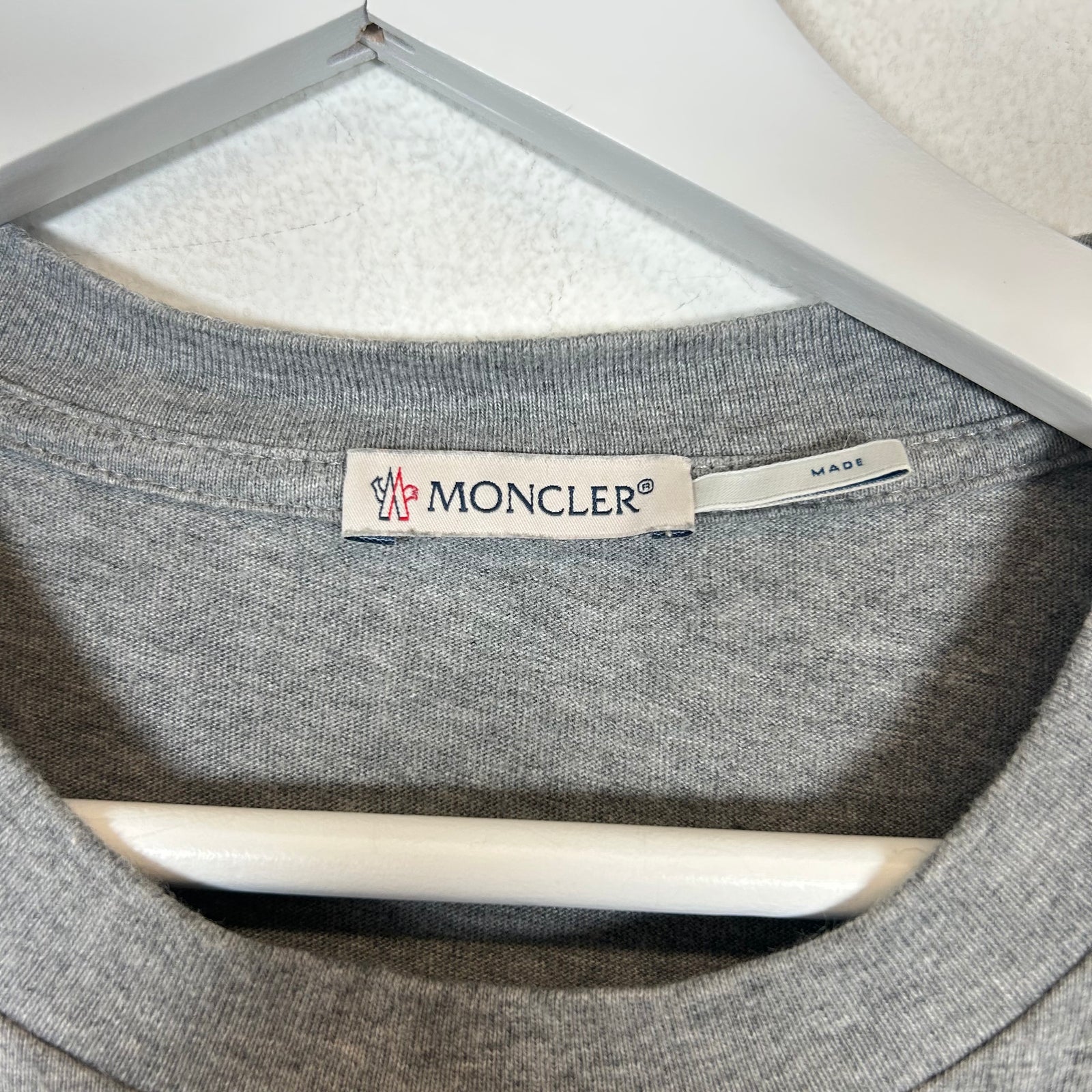 Moncler Grey Flocked Archive Logo Size M
