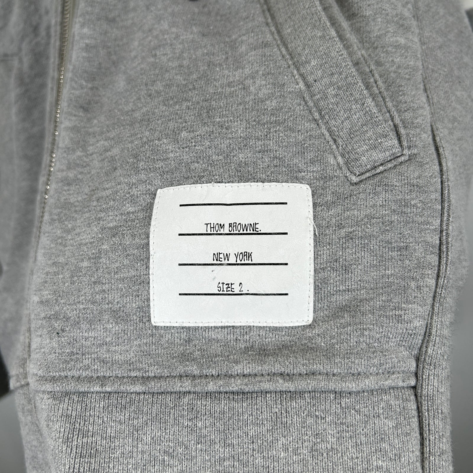 Thom Browne 4-Bar Zip Up Hoodie Size 2