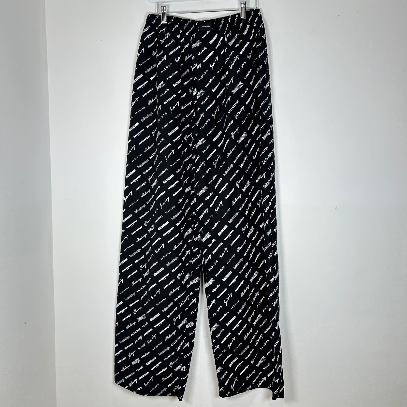 Balenciaga Multi Logo Wide Leg Track pants Size M