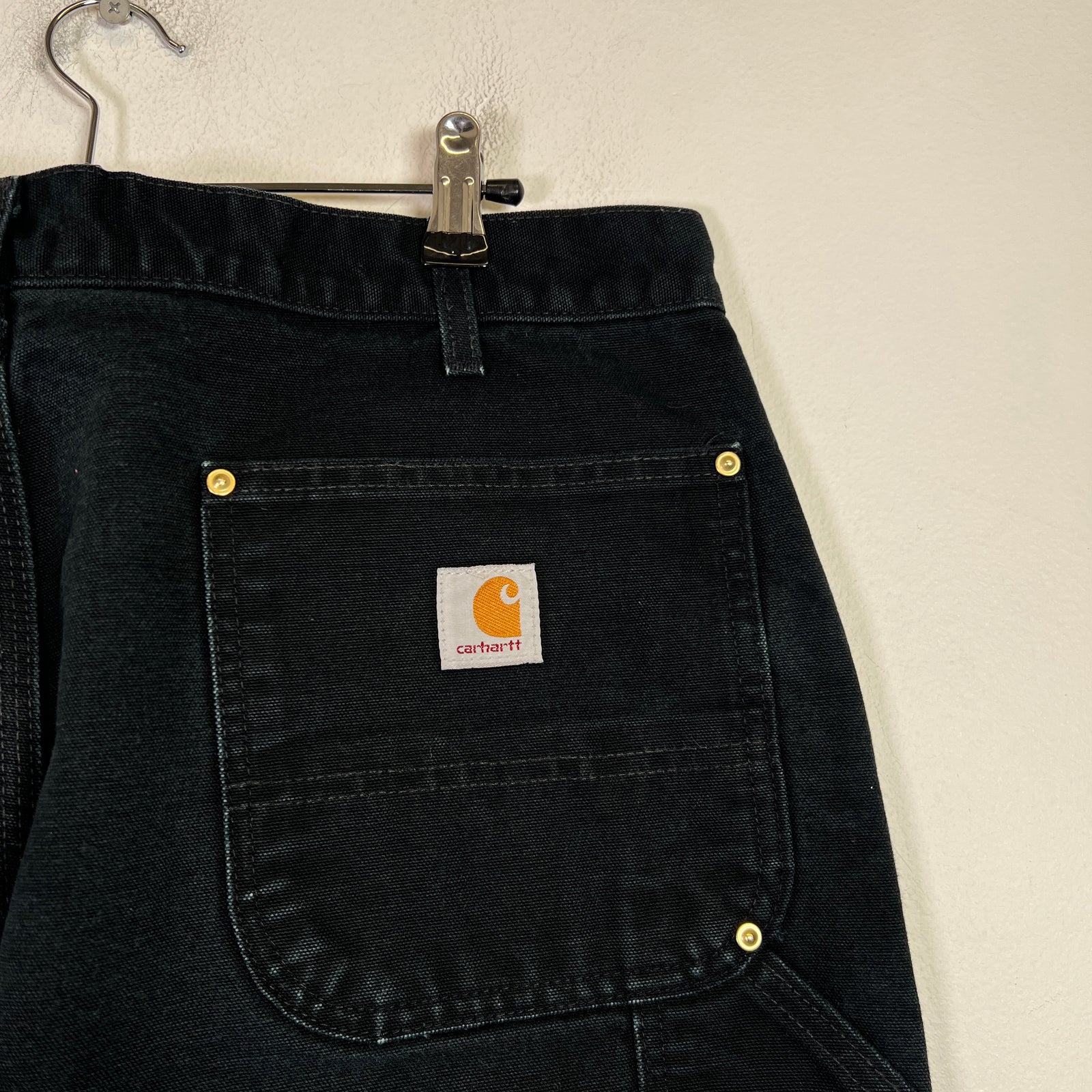 Carhartt Vintage Black Distressed Double Knee Carpenter Pants 002