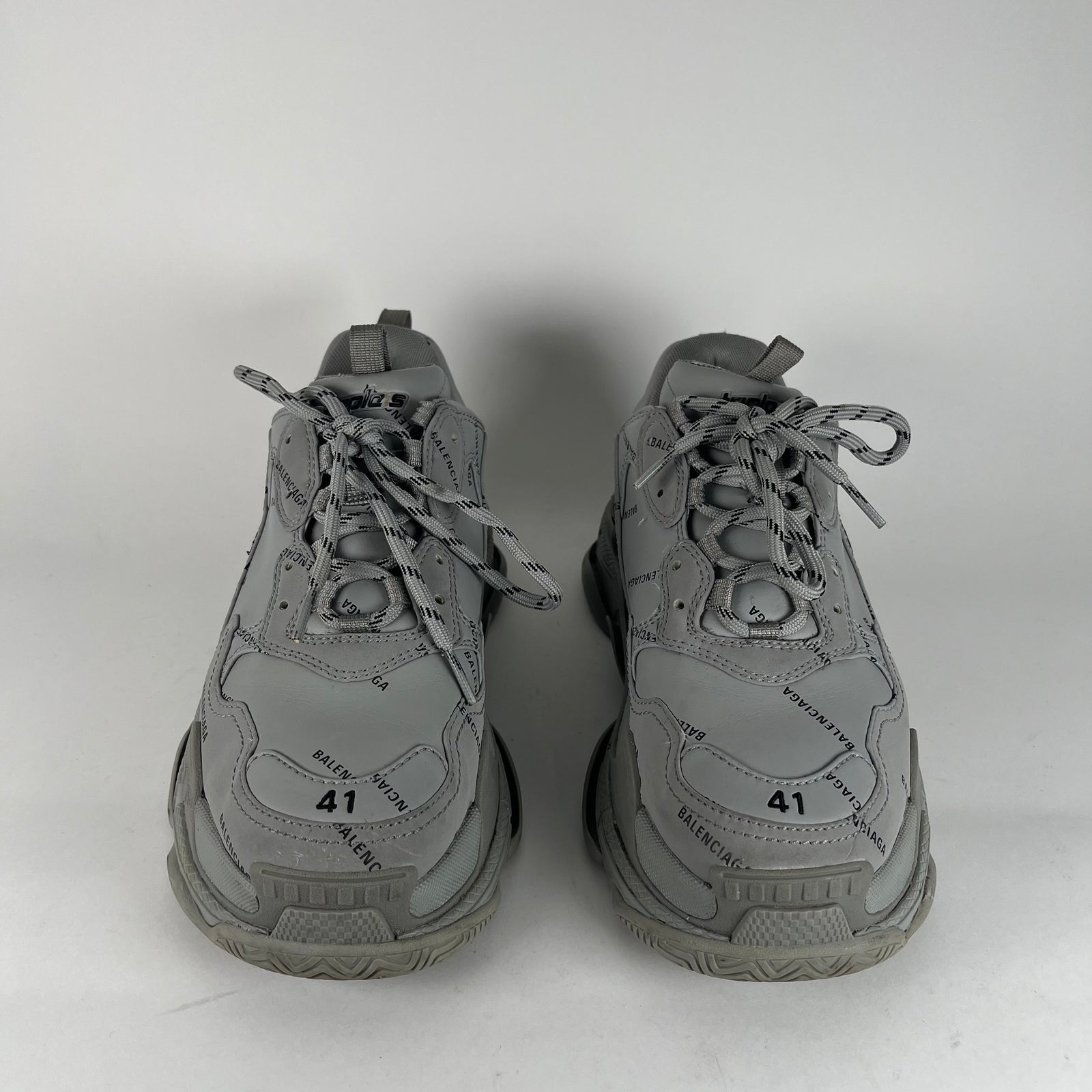 Balenciaga Grey All Over Logo Triple S Size 41