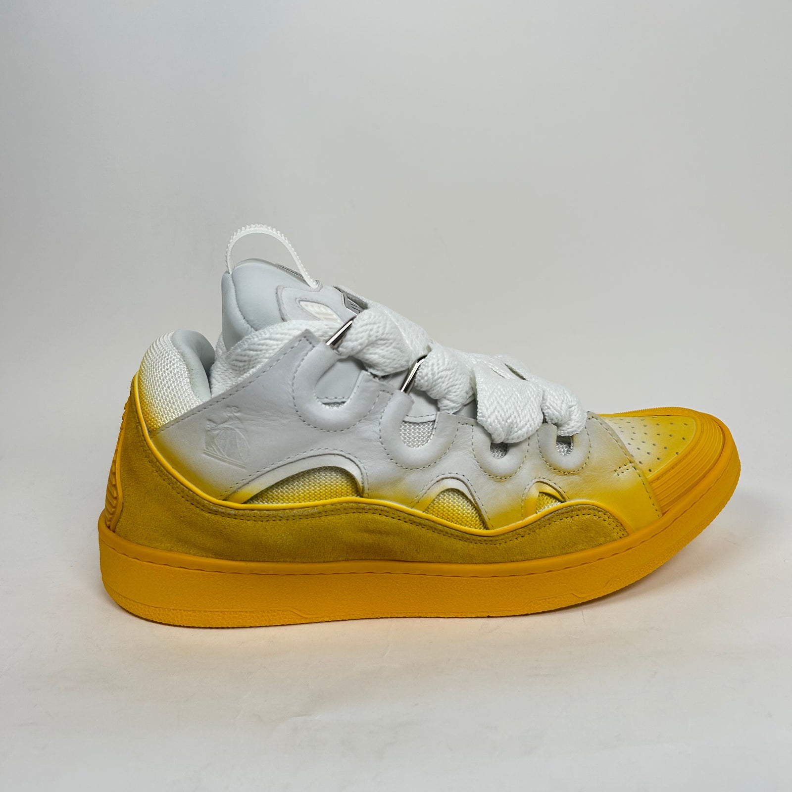 Lanvin Yellow Spray Paint Curb Sneaker Size 46