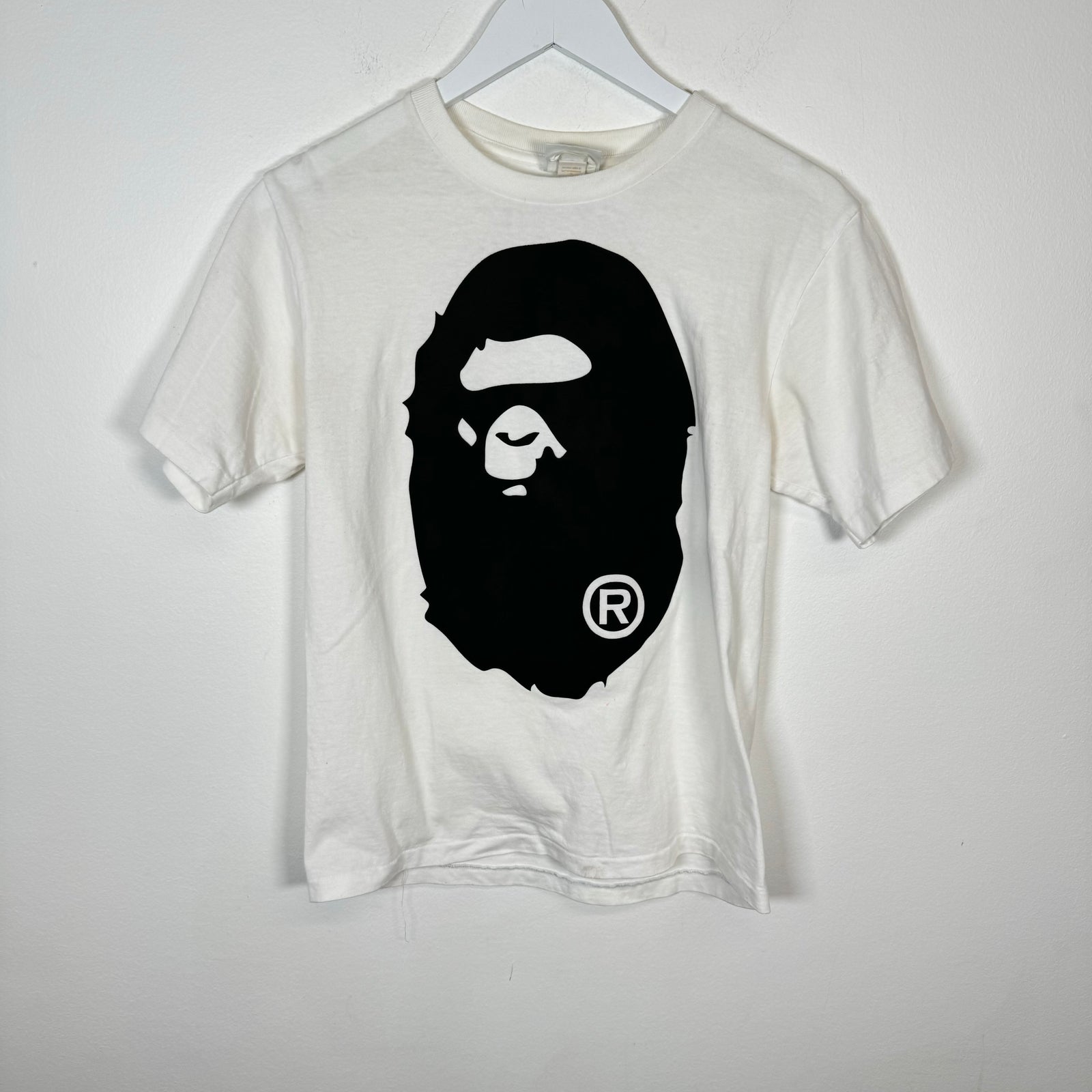 Bape White/Black Ape Head Tee Size S