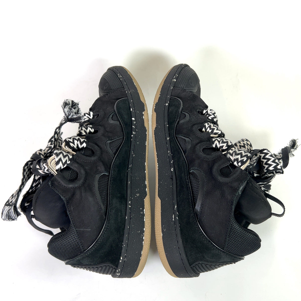 Lanvin Curb Black Suede Curb Sneakers