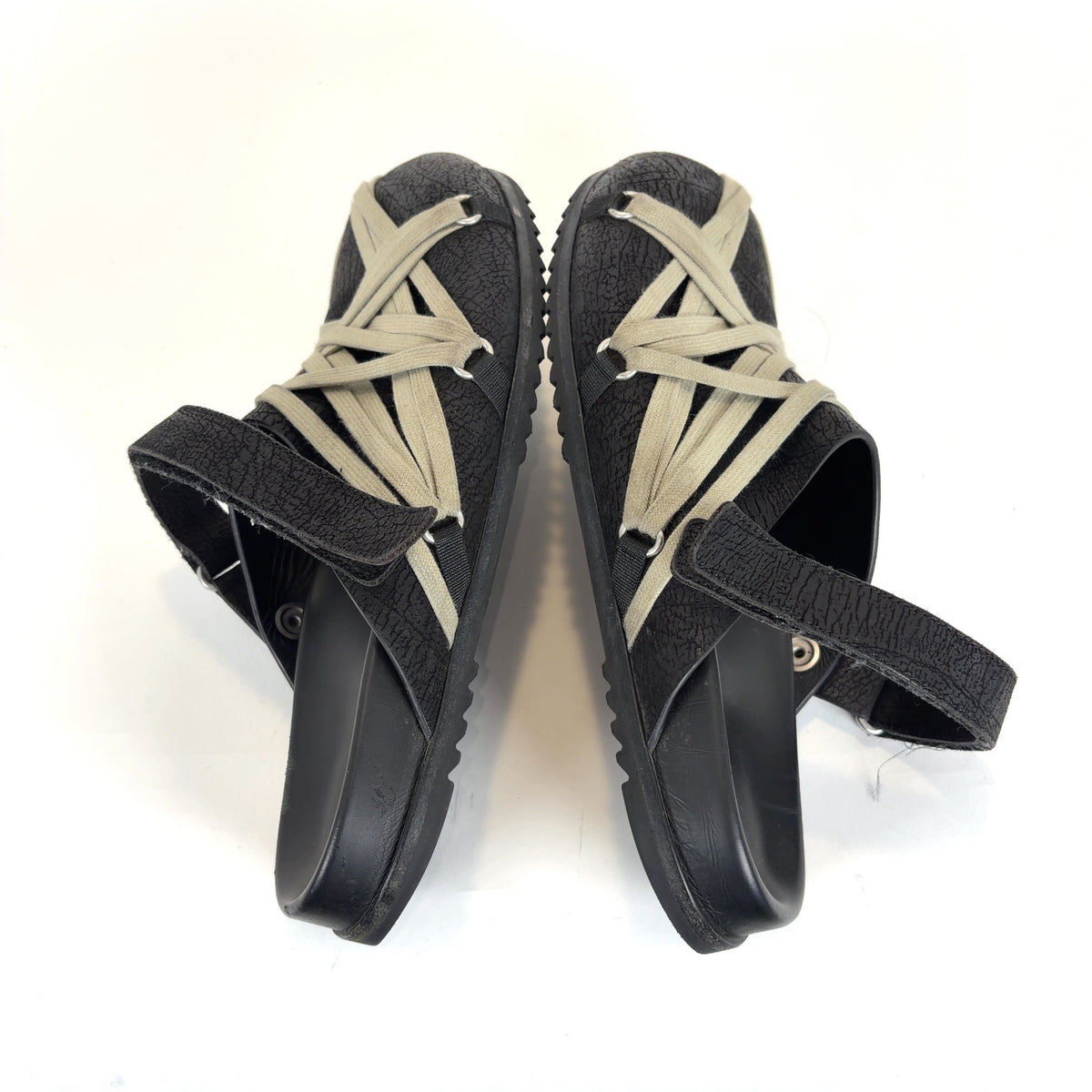 Rick Owens Megalace Cracked Leather Mule