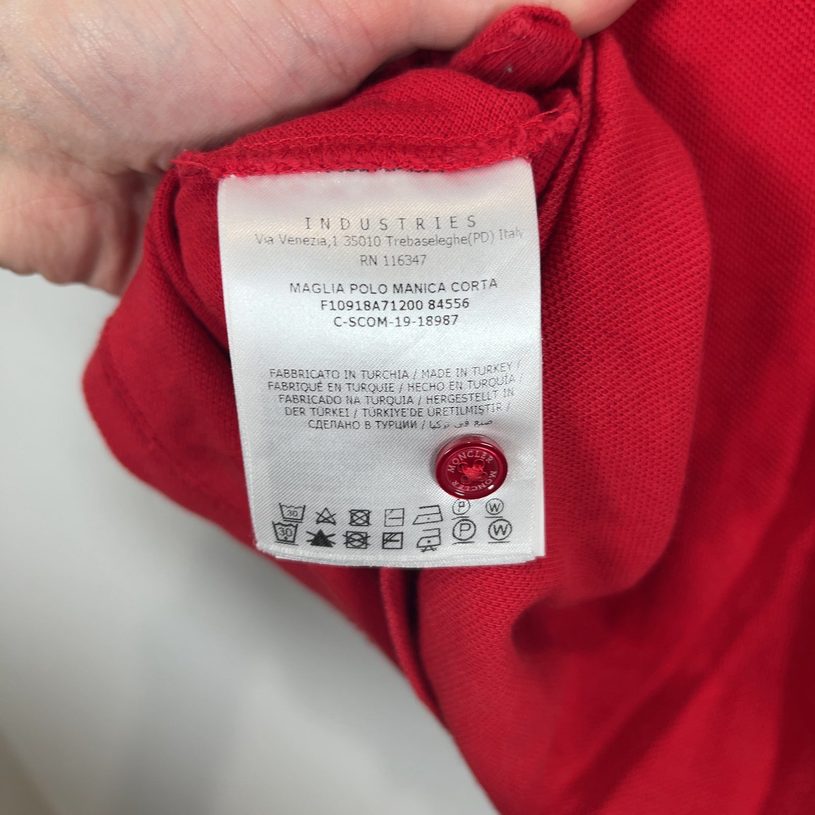 Moncler Bar Logo Red Polo