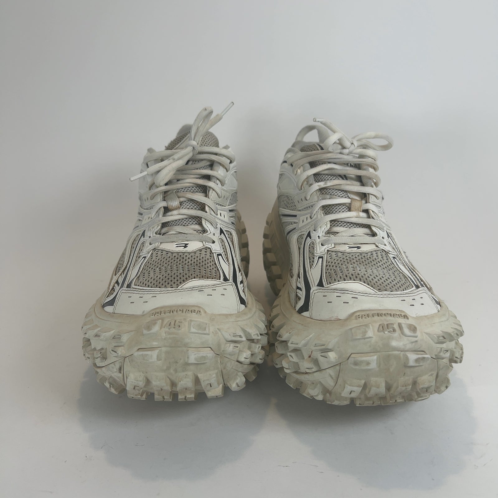 Balenciaga Eggshell Contrast Defender Lowtop Sneakers