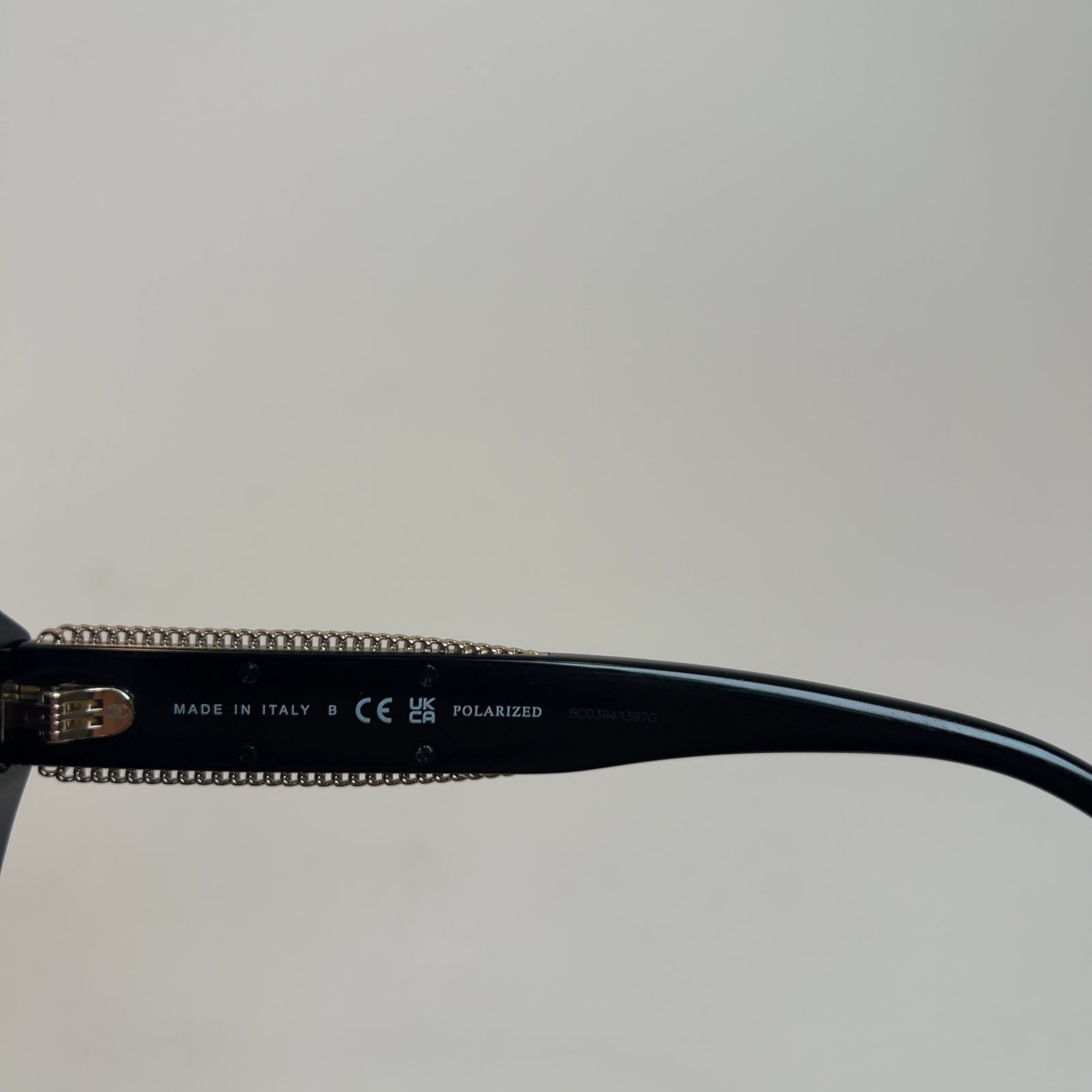 Chanel Black Gold Chain Framed Sunglasses