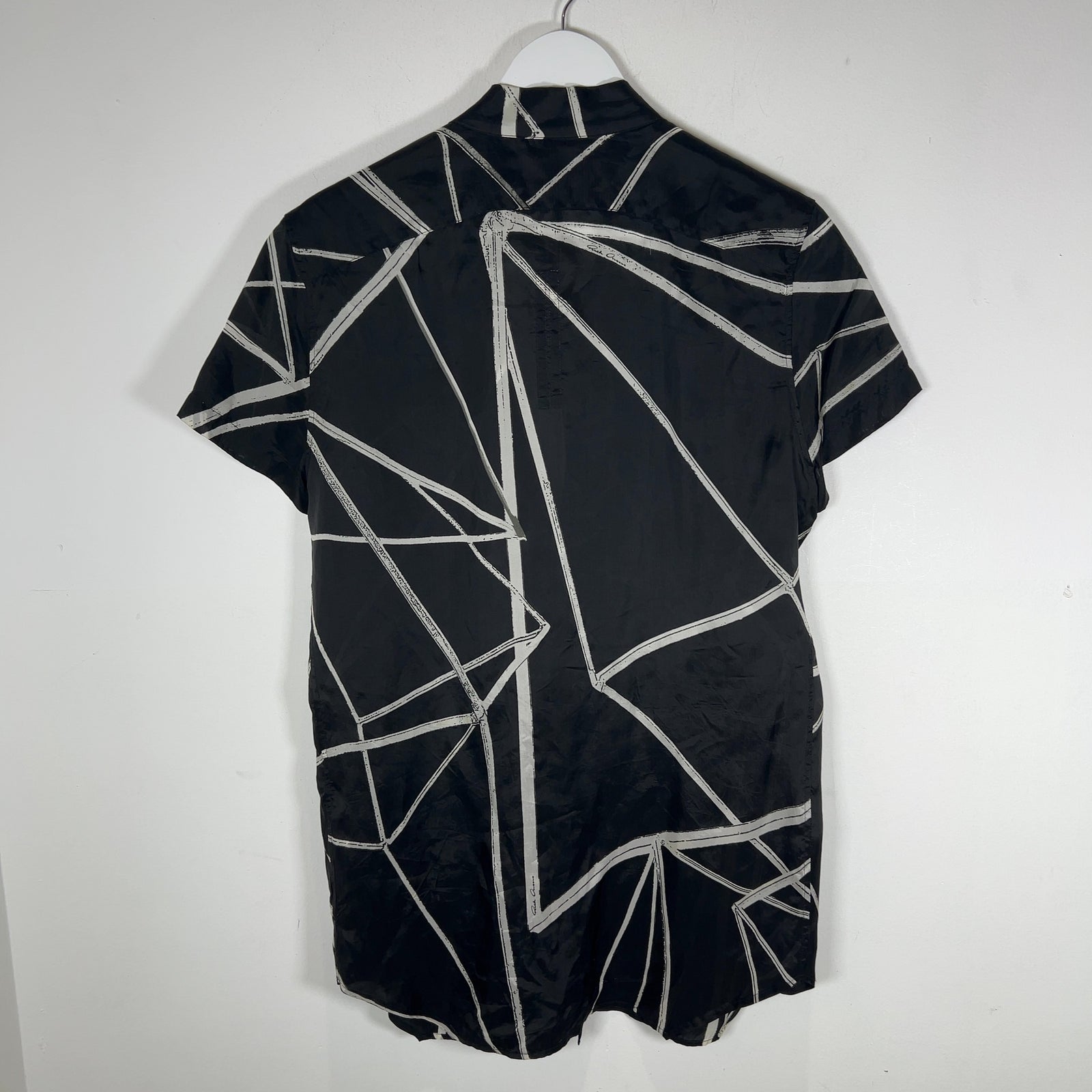 Rick Owens SS22 'Fogachine' Silk Faun Snap Collar Button-Up Shirt