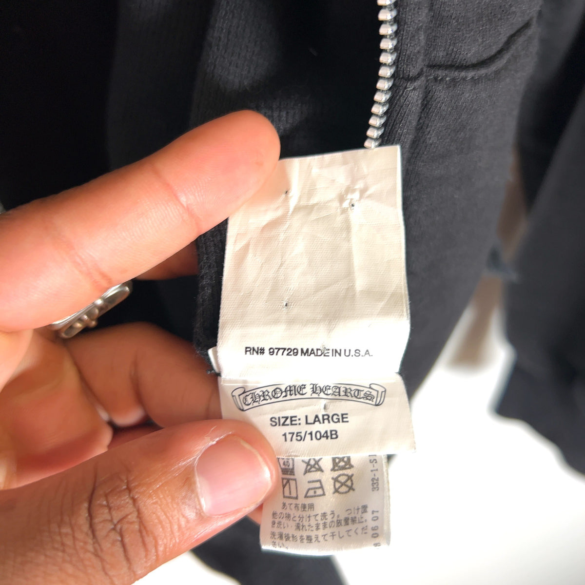 Chrome Hearts Vine Dagger Thermal Zip Up Hoodie