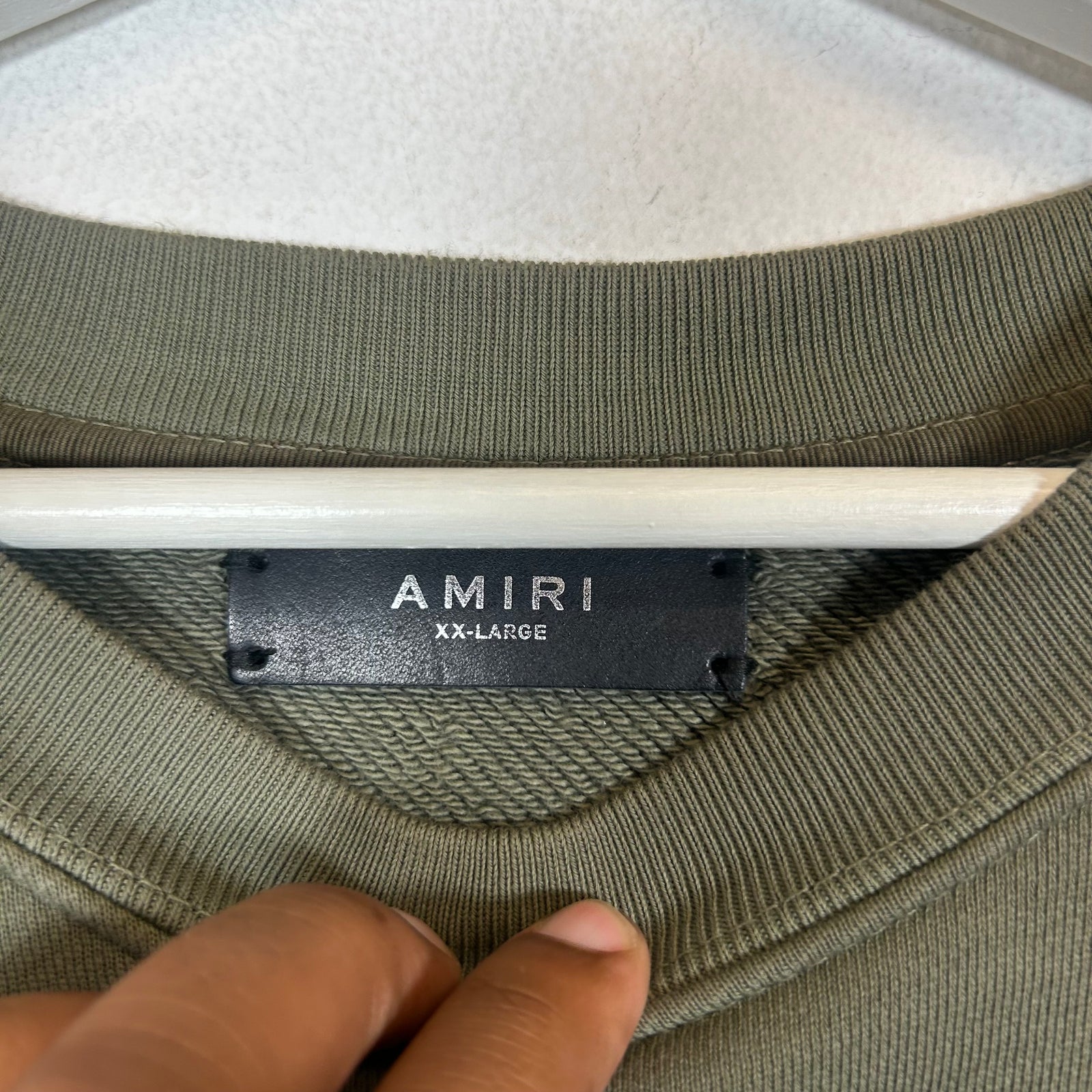 Amiri Military Green Core Logo Crewneck Size XXL