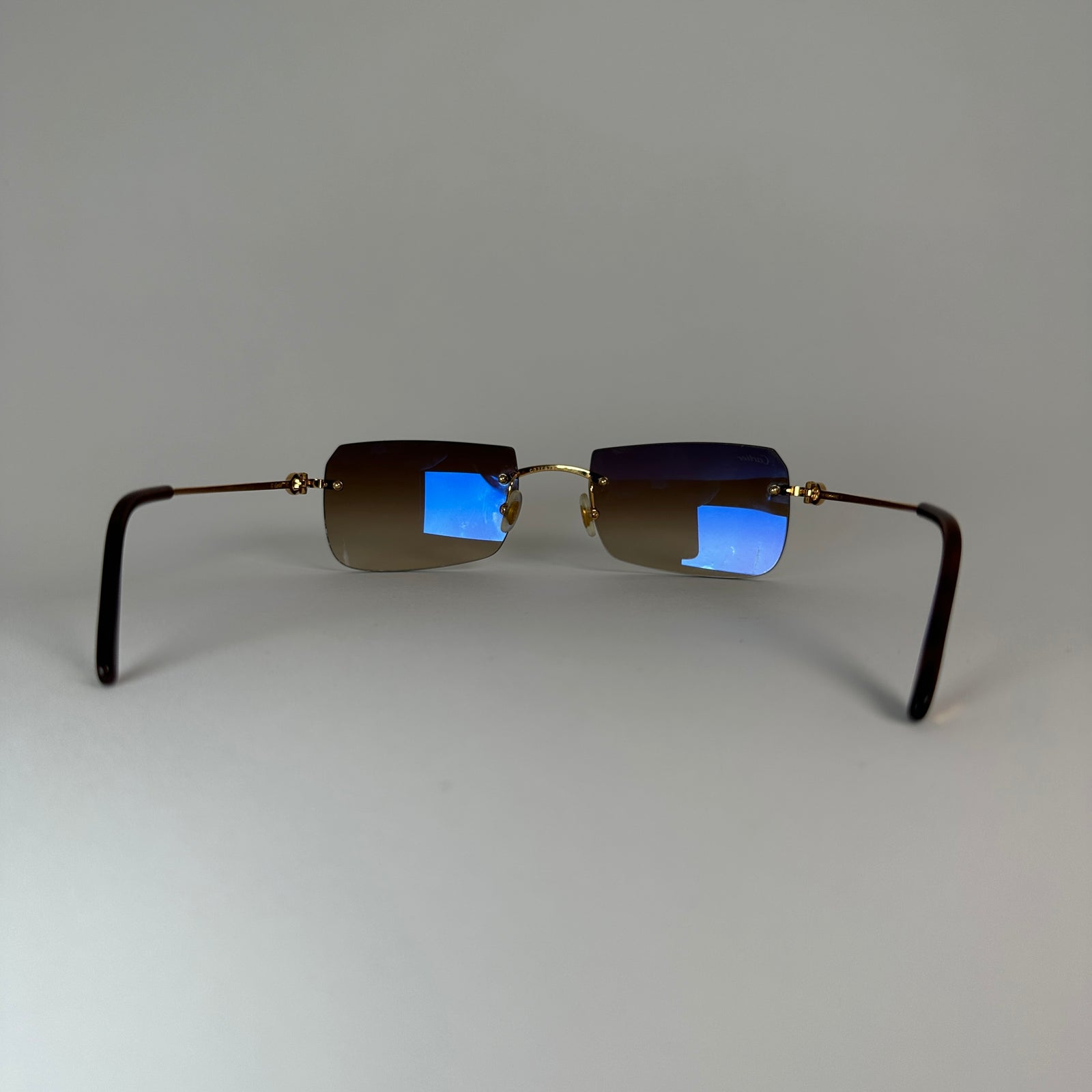Cartier C Decor Ombre Lense Wire Frame Sunglasses