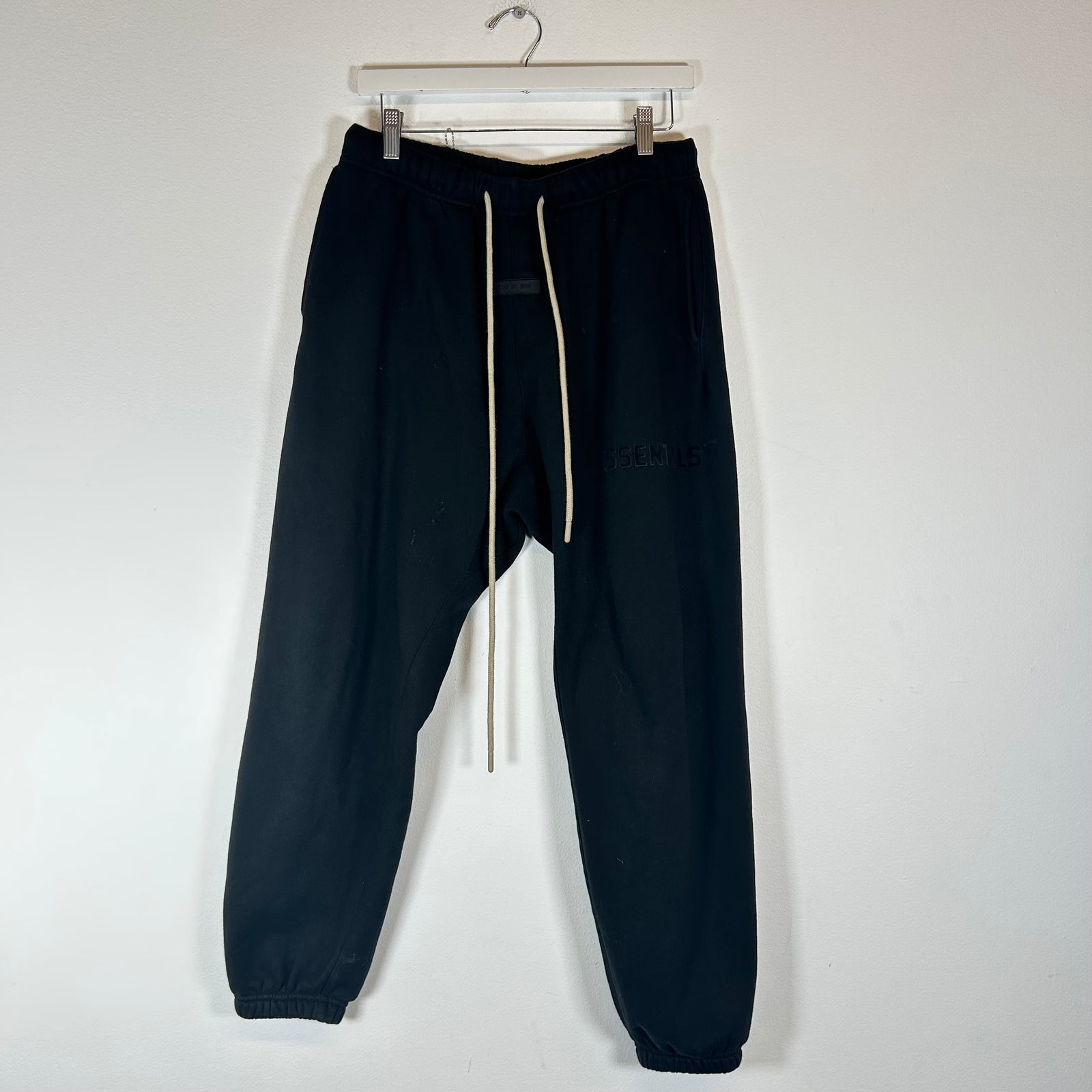 Essentials Black Logo Sweatpants Size S