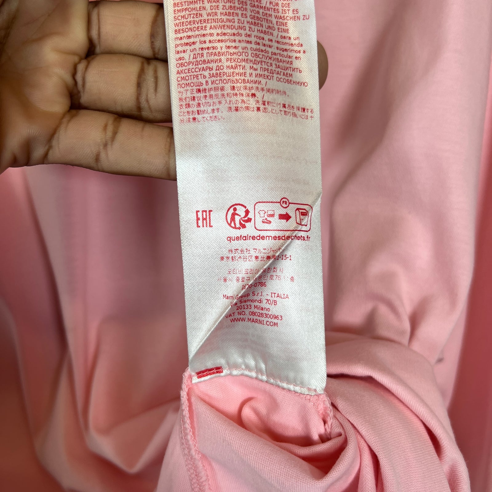 Marni Pink Bouquet Logo T-Shirt Size L
