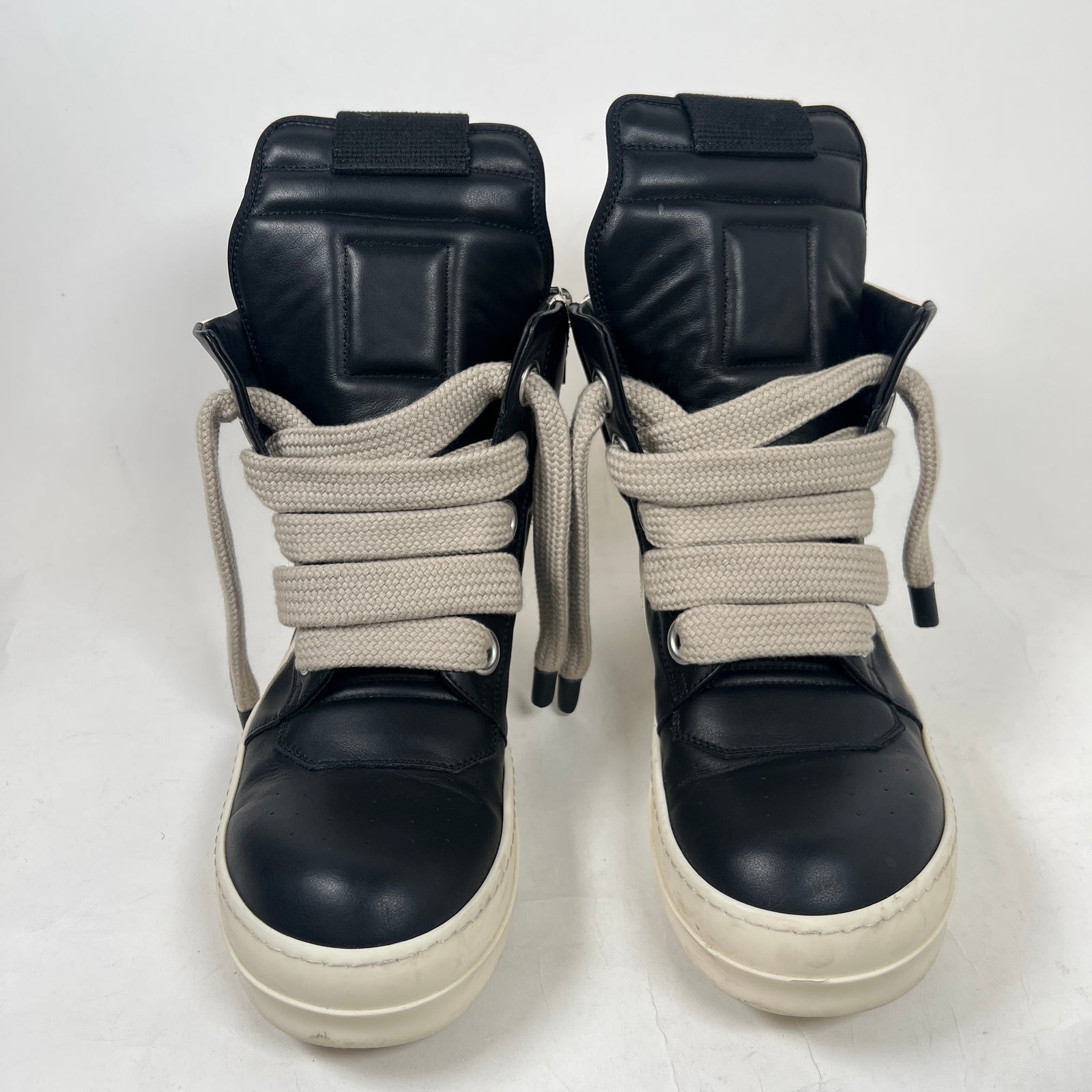 Rick Owens Black Jumbo Lace Geobasket Size 42