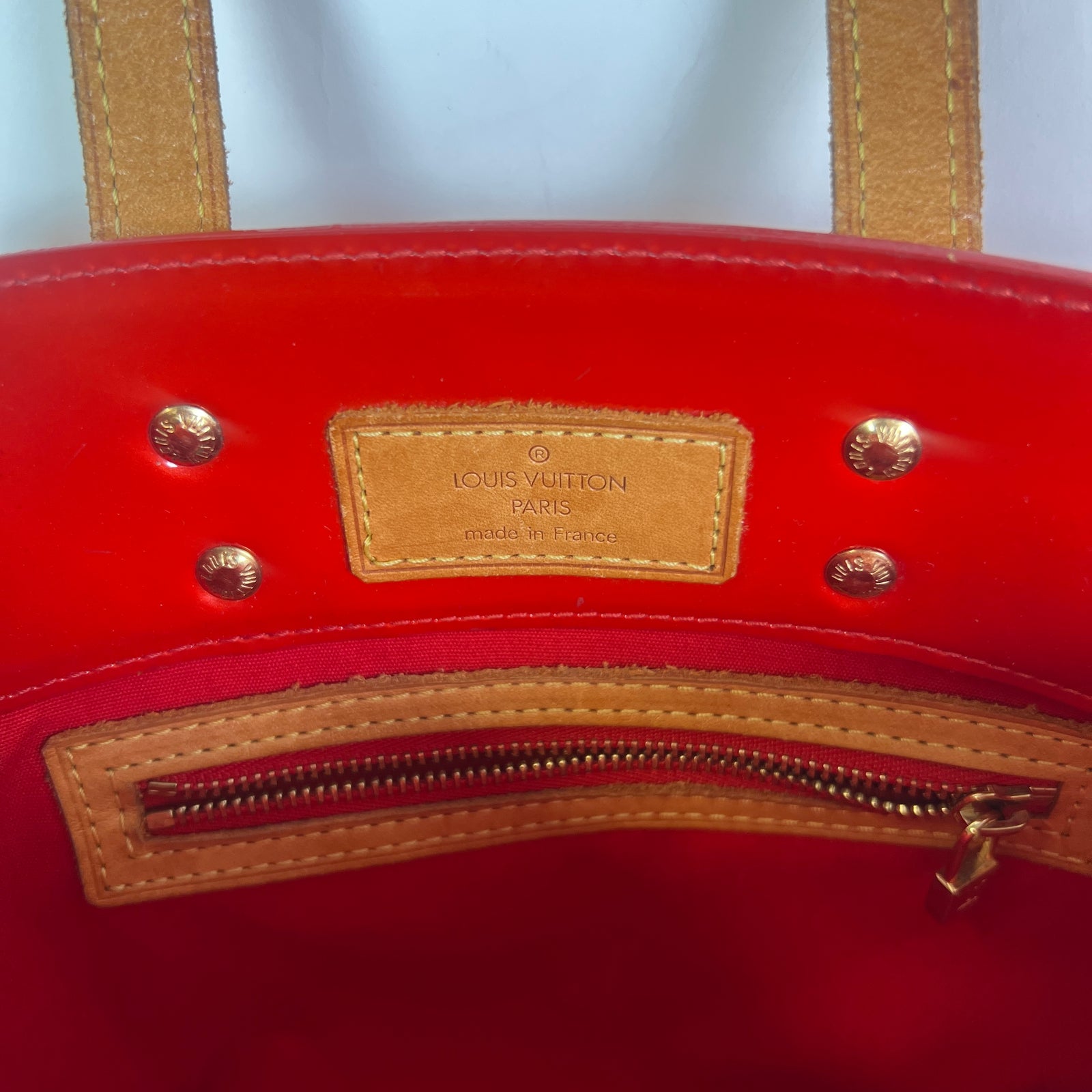 Louis Vuitton Red Monogram Vernis Reade PM Handbag