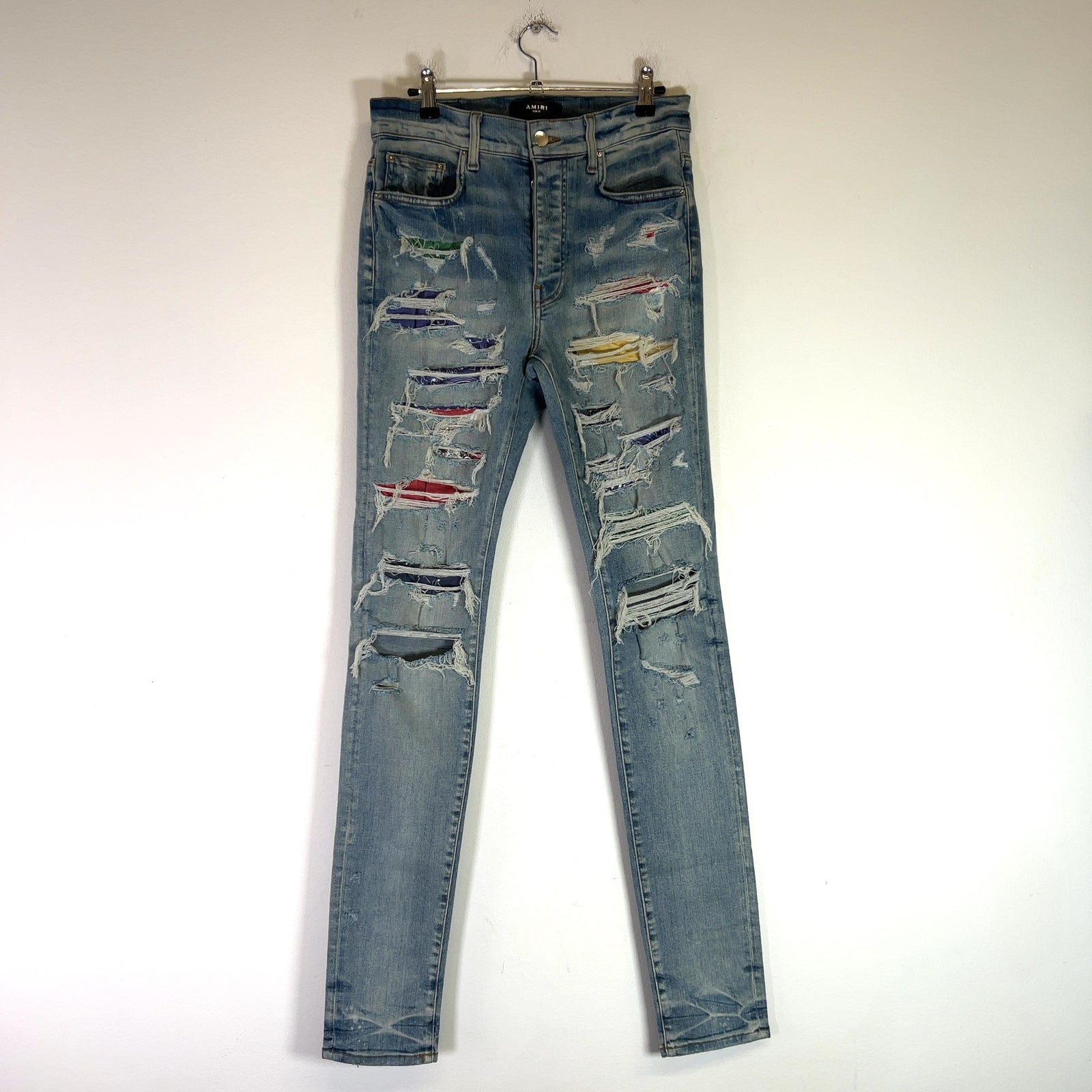 Amiri Rainbow Bandana Thrasher Denim Jeans
