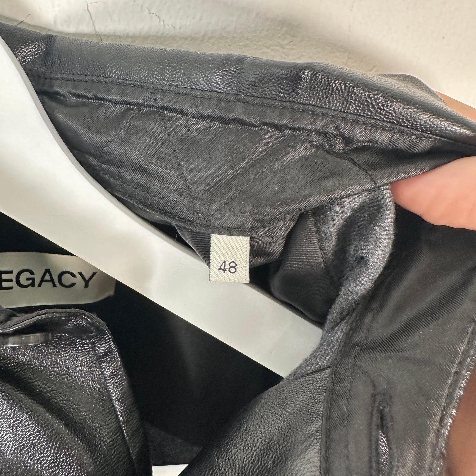 Our Legacy Black Faux Leather Button-Up Shirt Size L