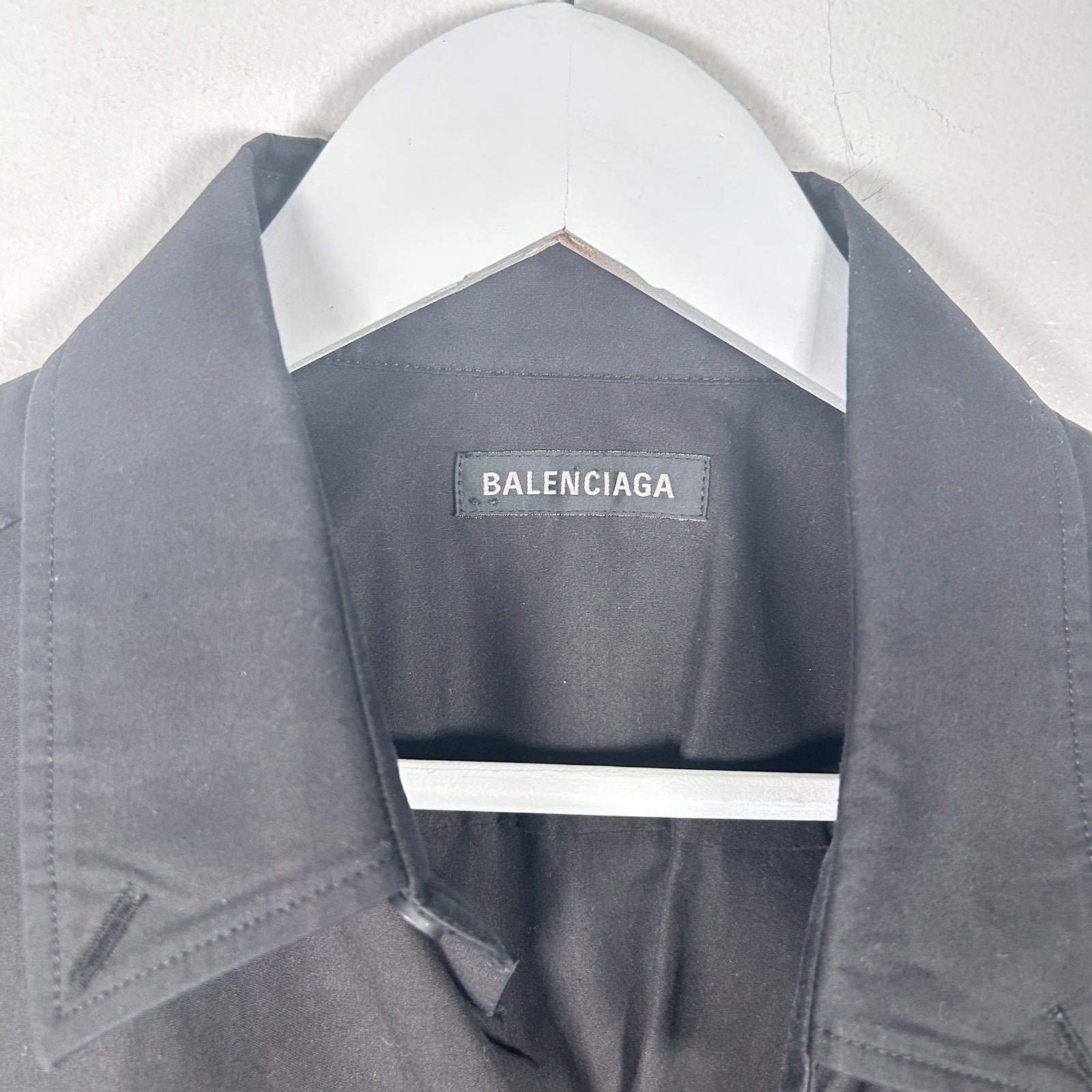 Balenciaga Black Short Sleeve Button-Up Shirt Size XL