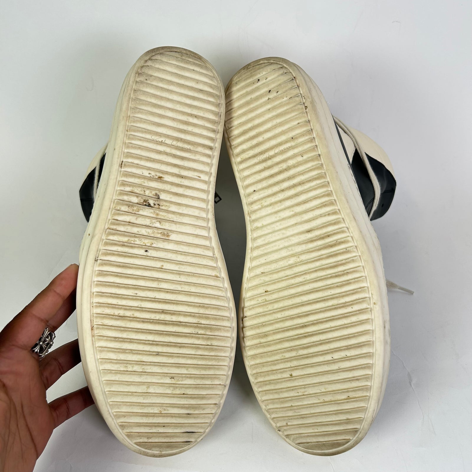 Rick Owens Black/Milk Geobaskets Size 45