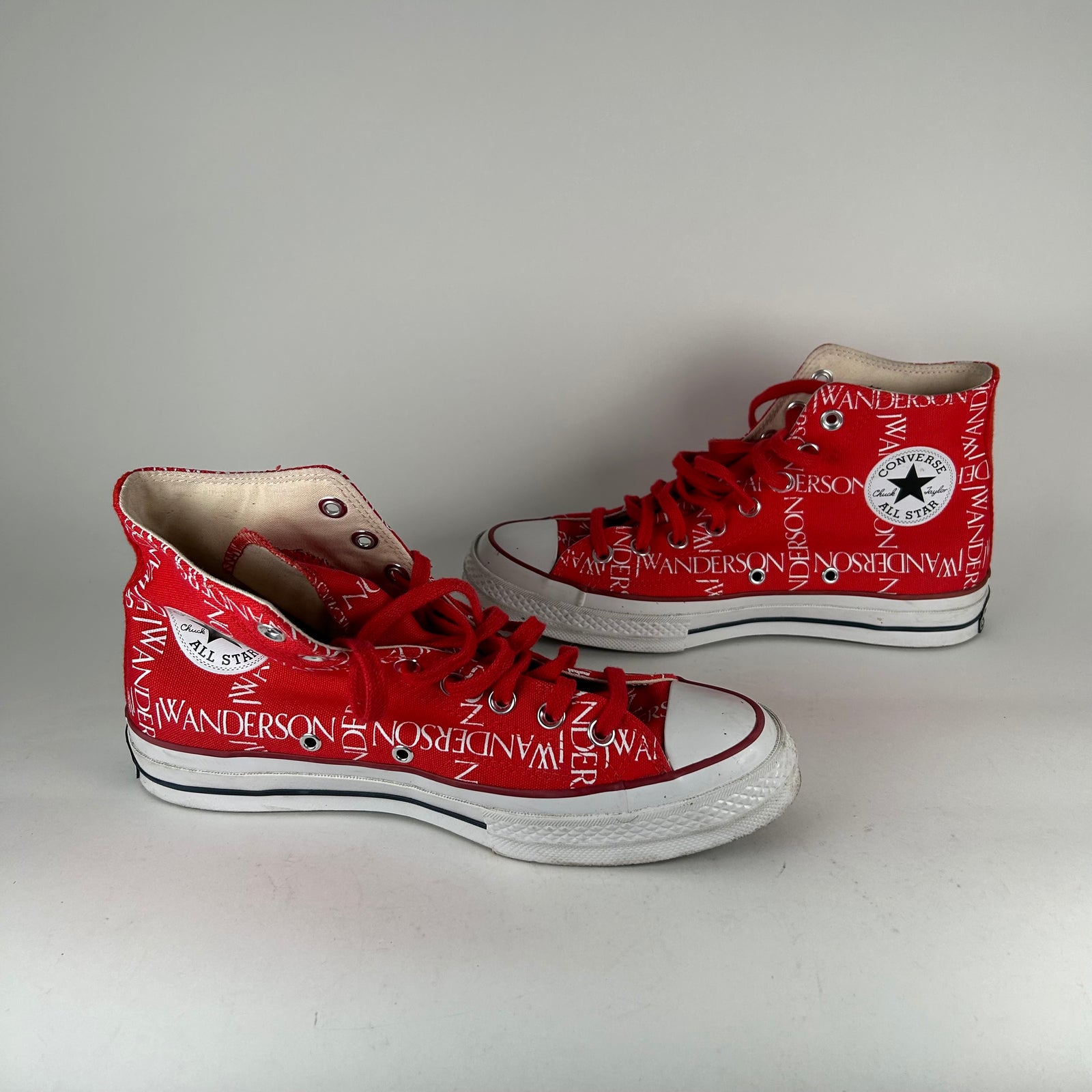 J.W. Anderson Red All Over Logo Converse Size 8