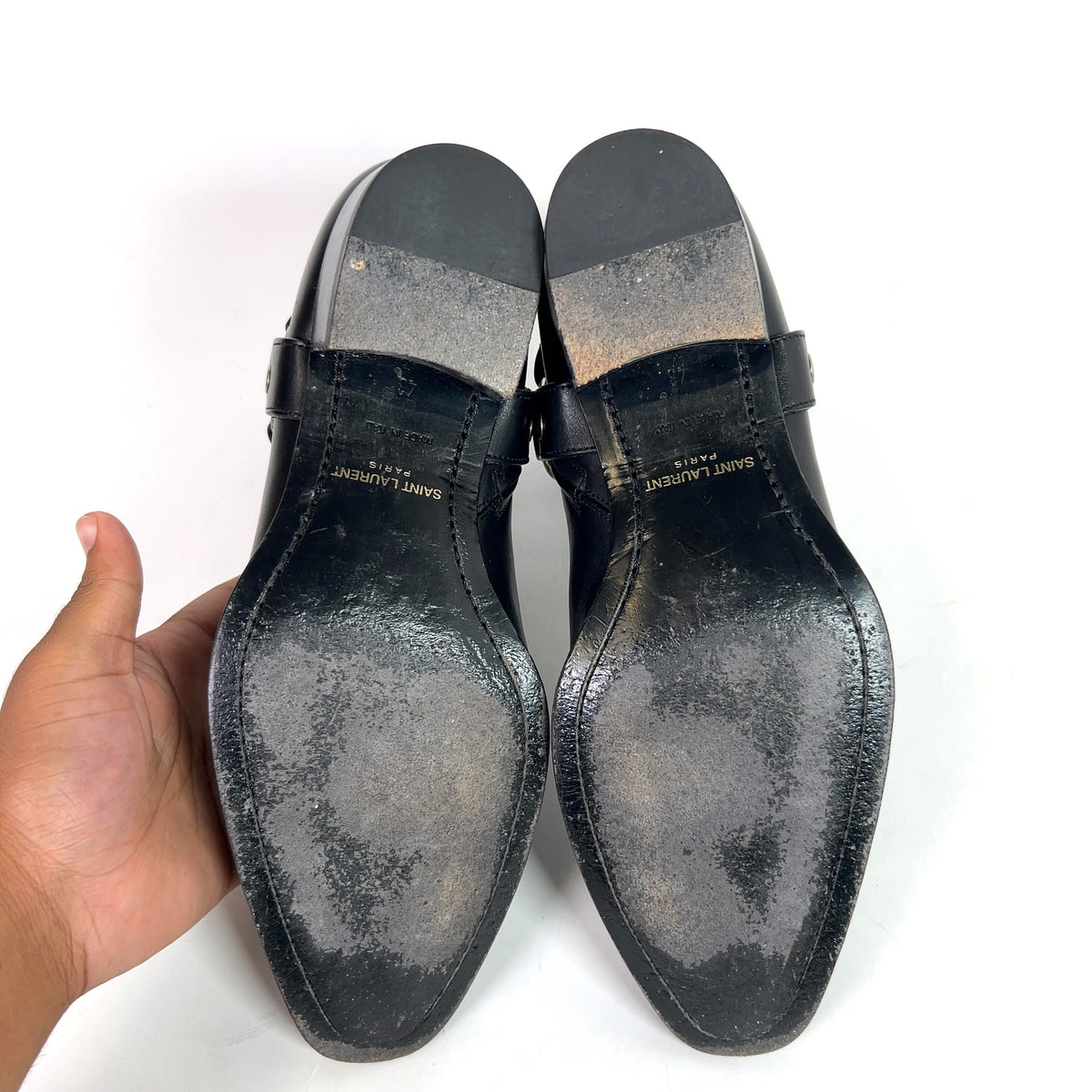 Saint Laurent Wyatt Leather Harness Boots