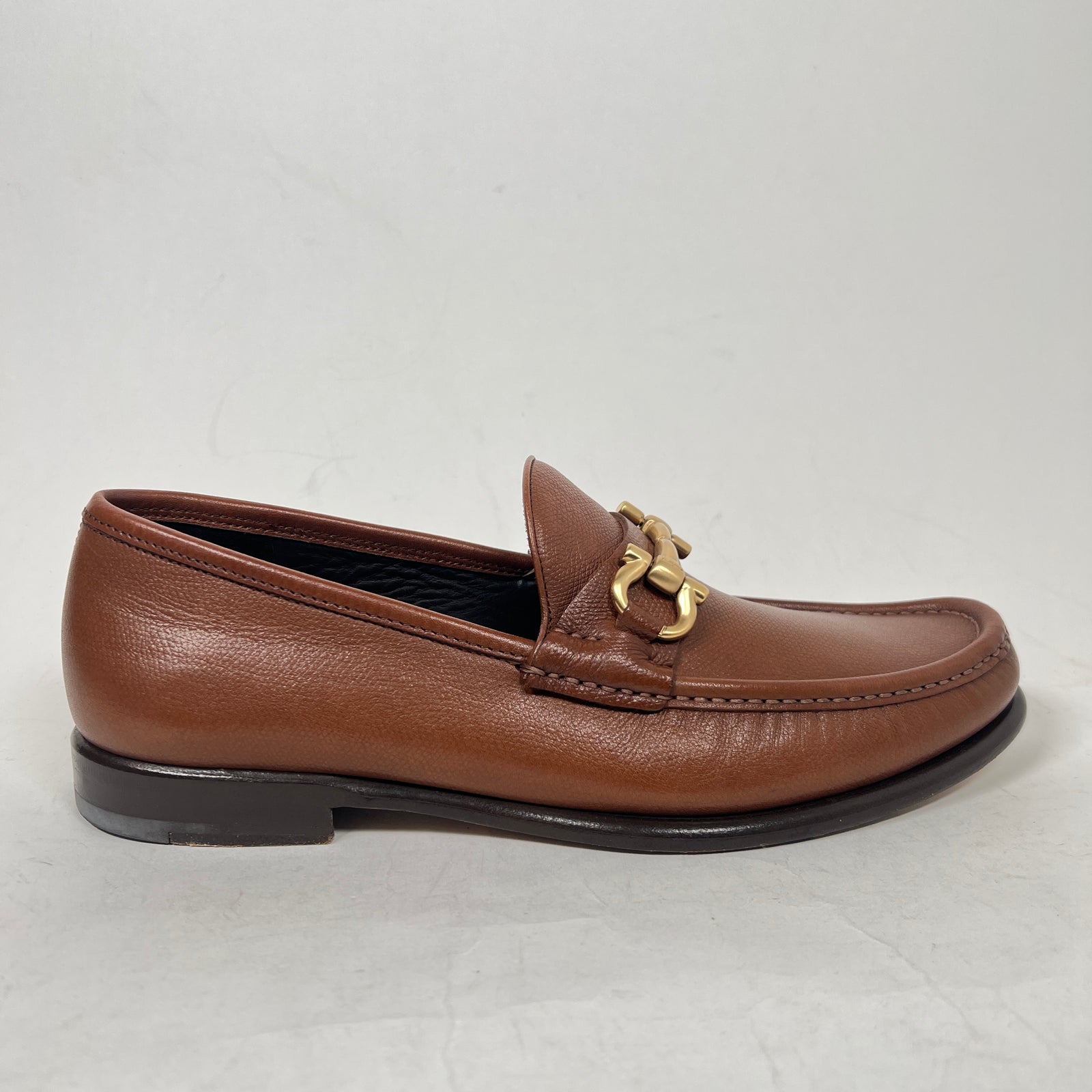 Salvatore Ferragamo Brown Leather Mason Loafers Size 8.5