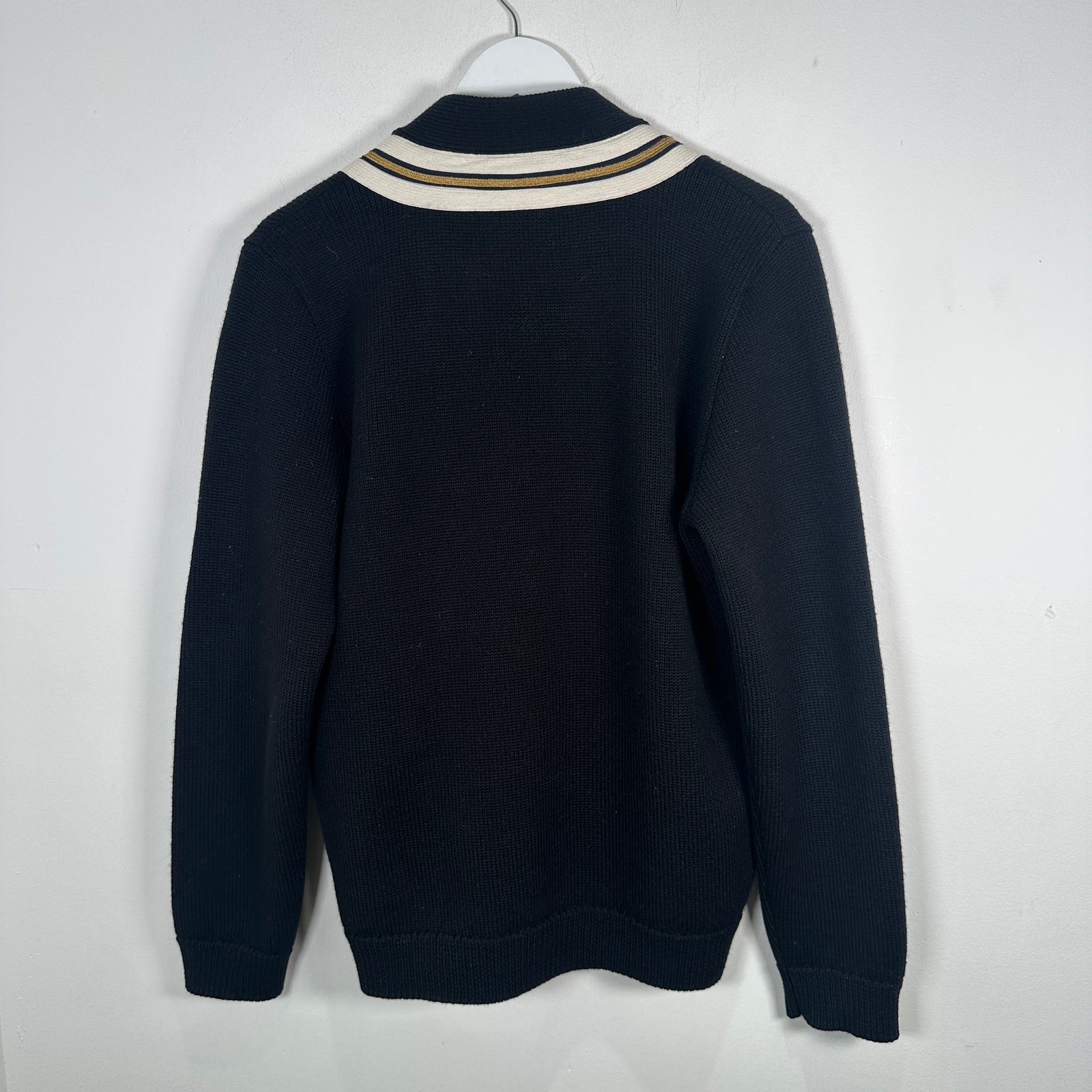 Gucci Black Striped Bee Cardigan Sweater Size XS