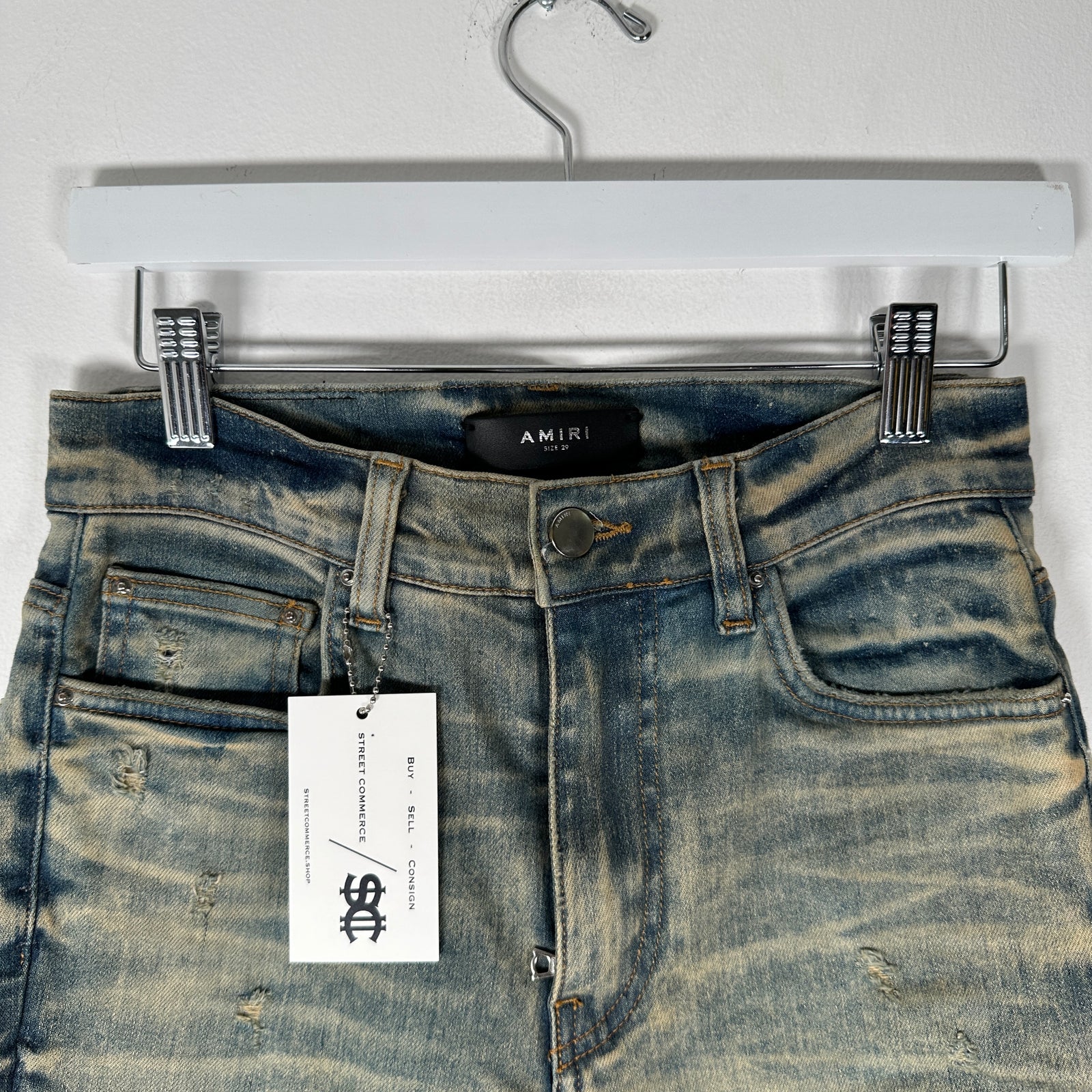 Amiri MX1 Blue Paisley Patch Jeans Size 29