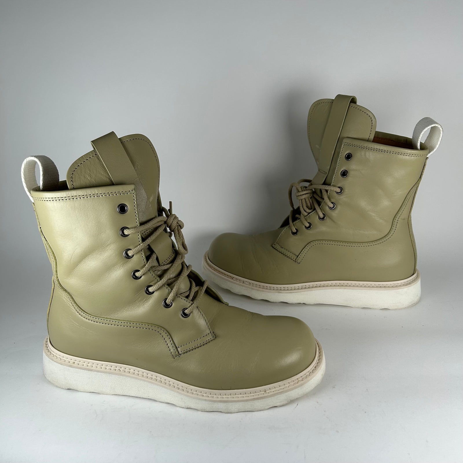 Bottega Veneta Natural Leather Lace Up Boots Size 42