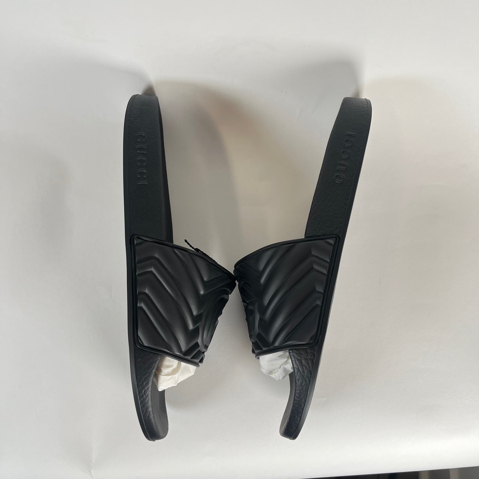 Gucci Matelasse Black Slides Size 10