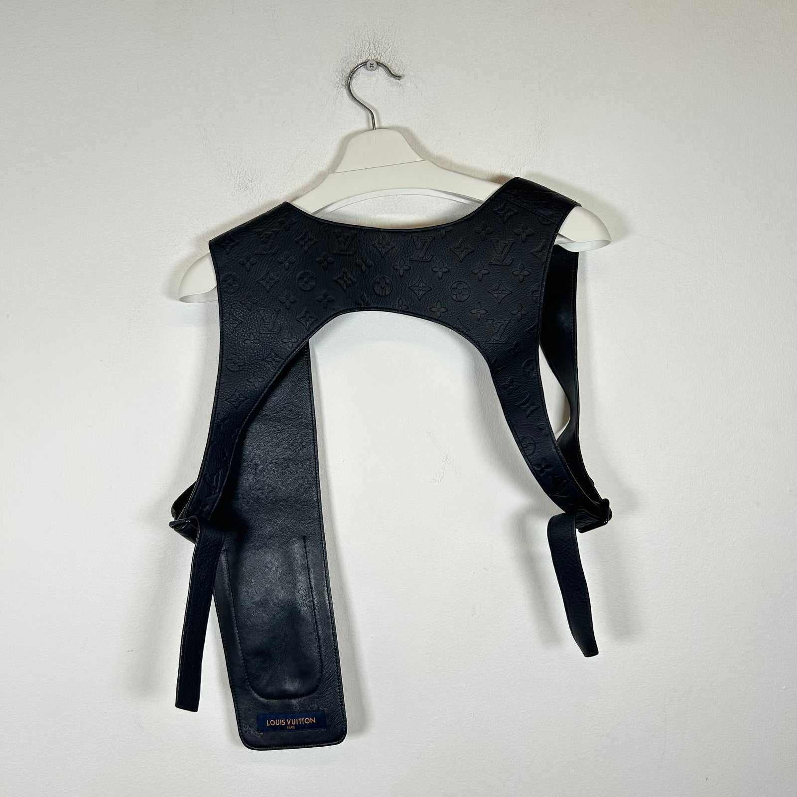 Louis Vuitton Navy Embossed Monogram Leather Utility Vest Size M