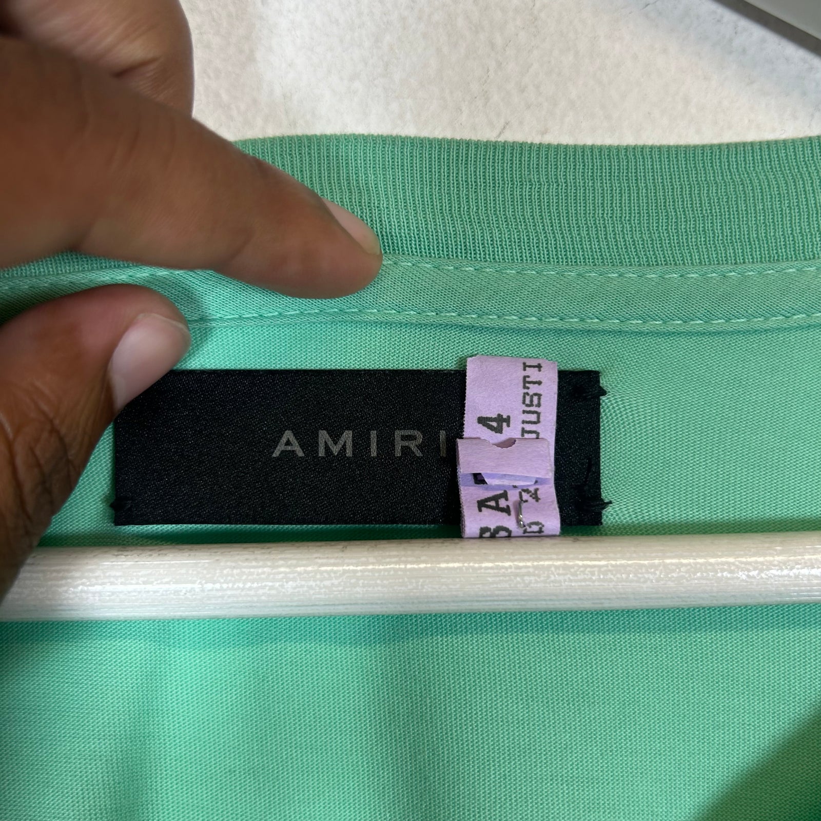 Amiri Mint/Black Logo T-Shirt Size XXL