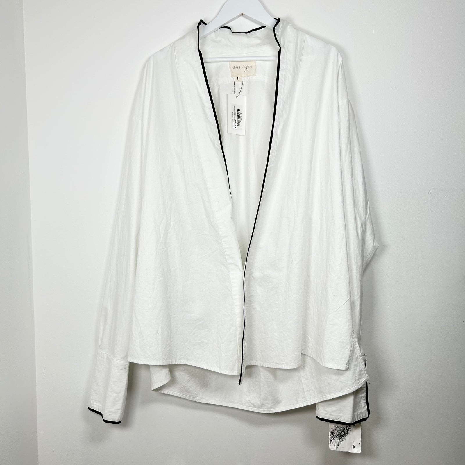 Greg Lauren White Black Piped Kimono Size 5