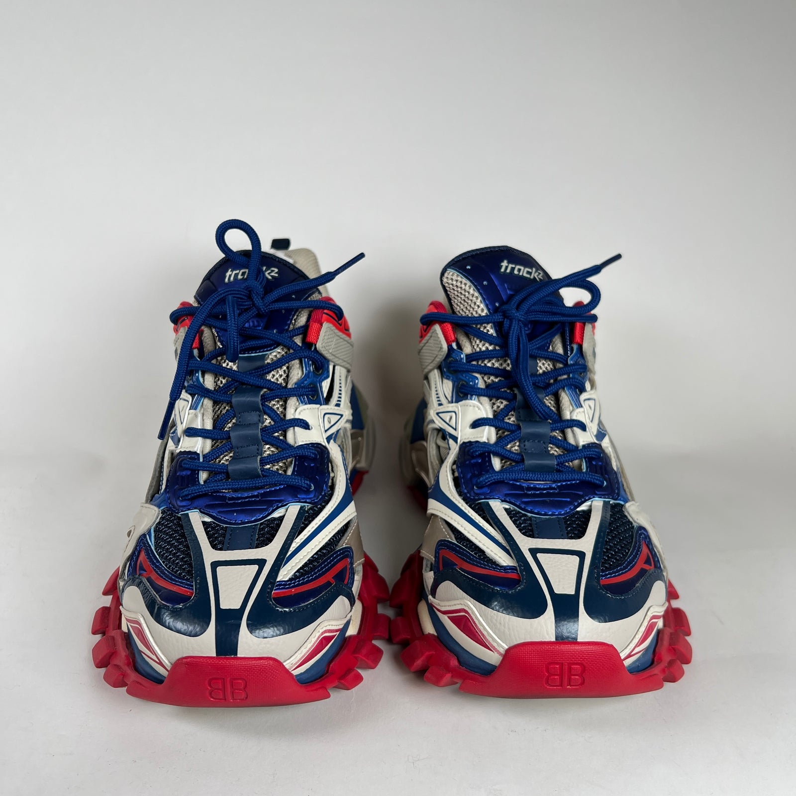 Balenciaga Red/Blue Track 2 Sneakers Size 44