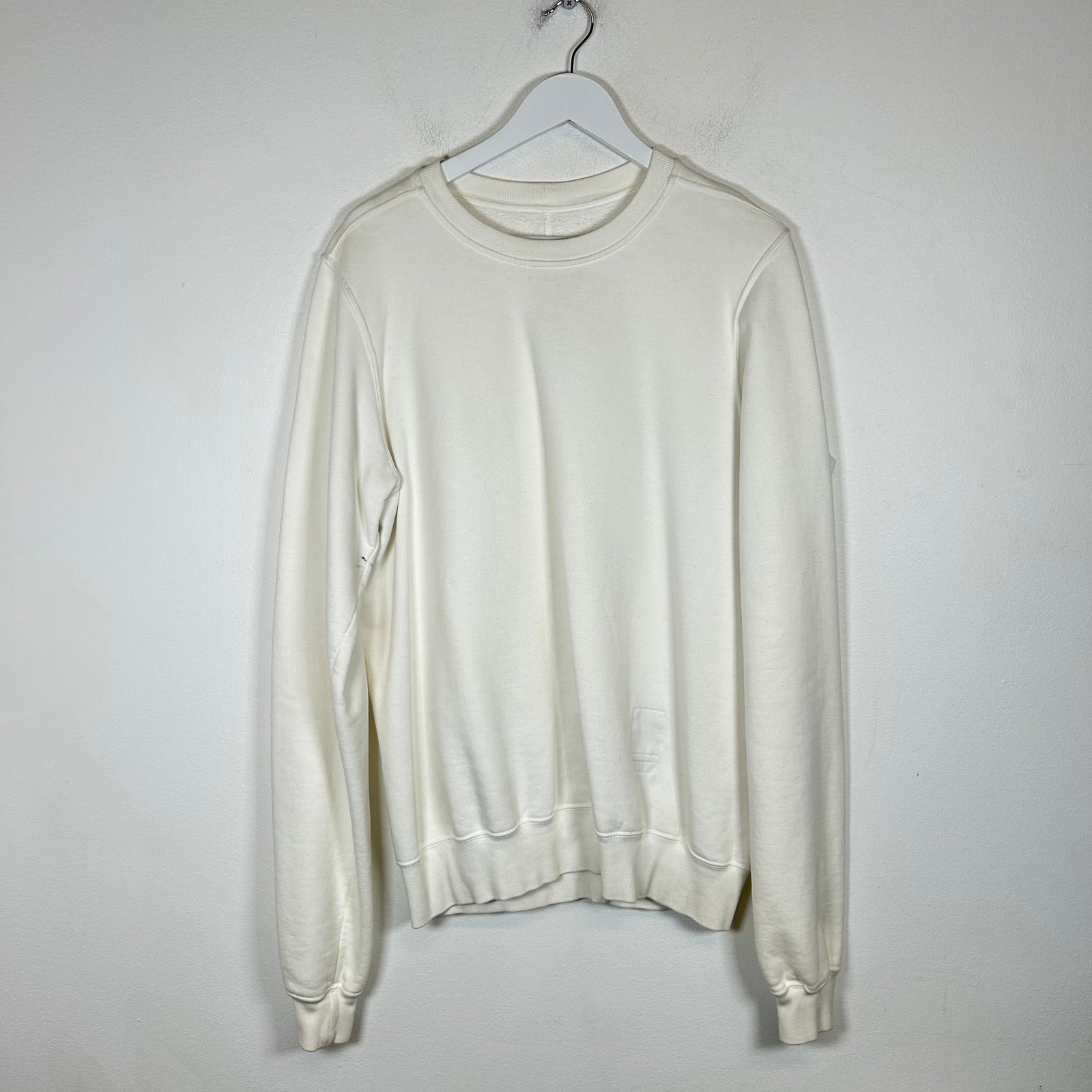 Rick Owens White Felpa Crewneck Size L