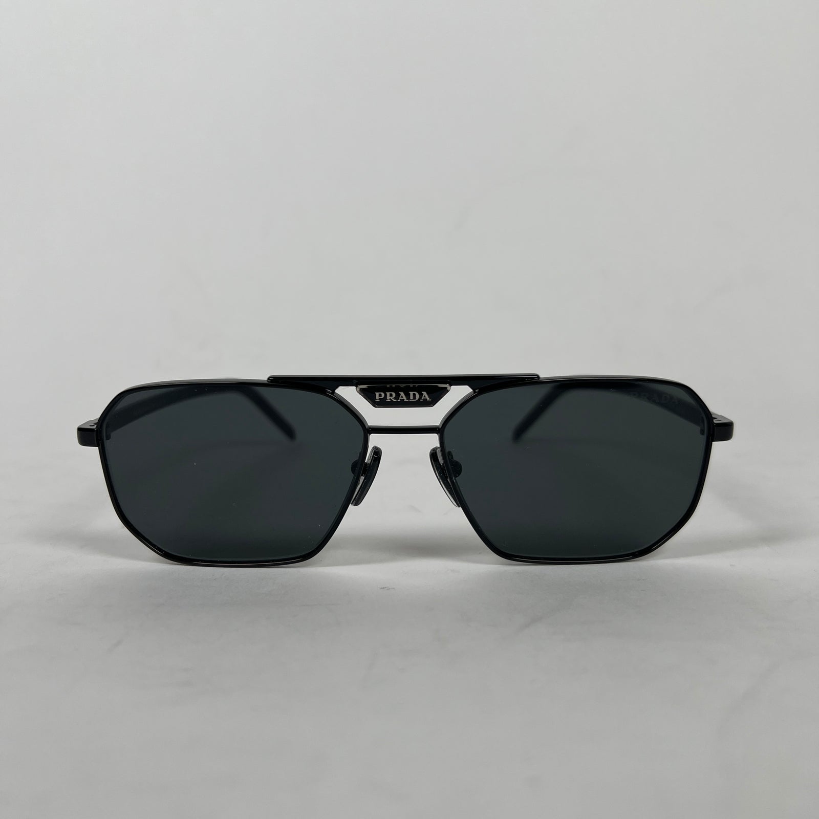 Prada Black Polarized Square Sunglasses