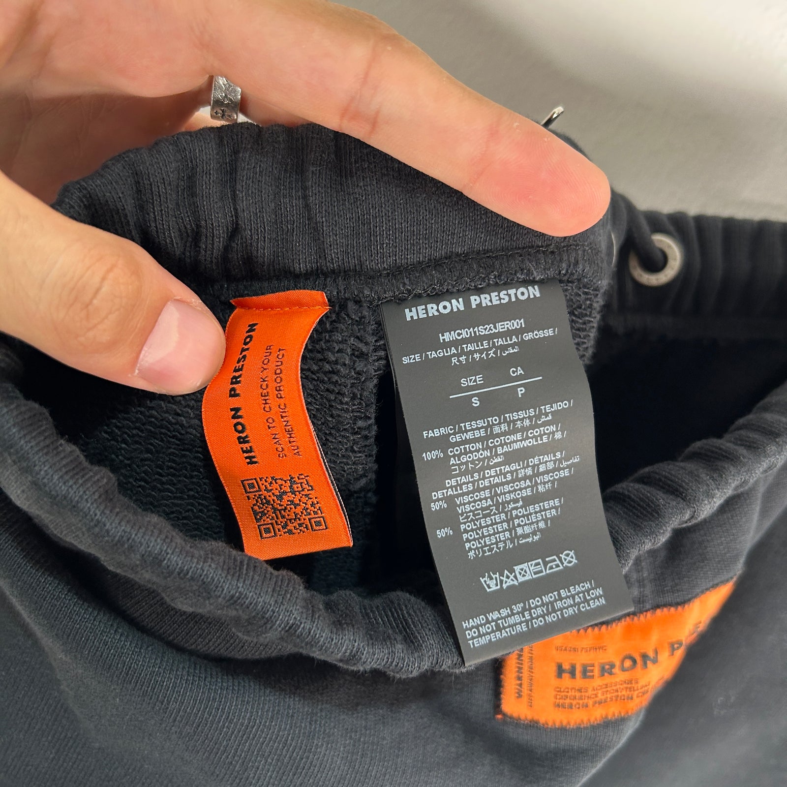 Heron Preston Black Logo Print Shorts Size S