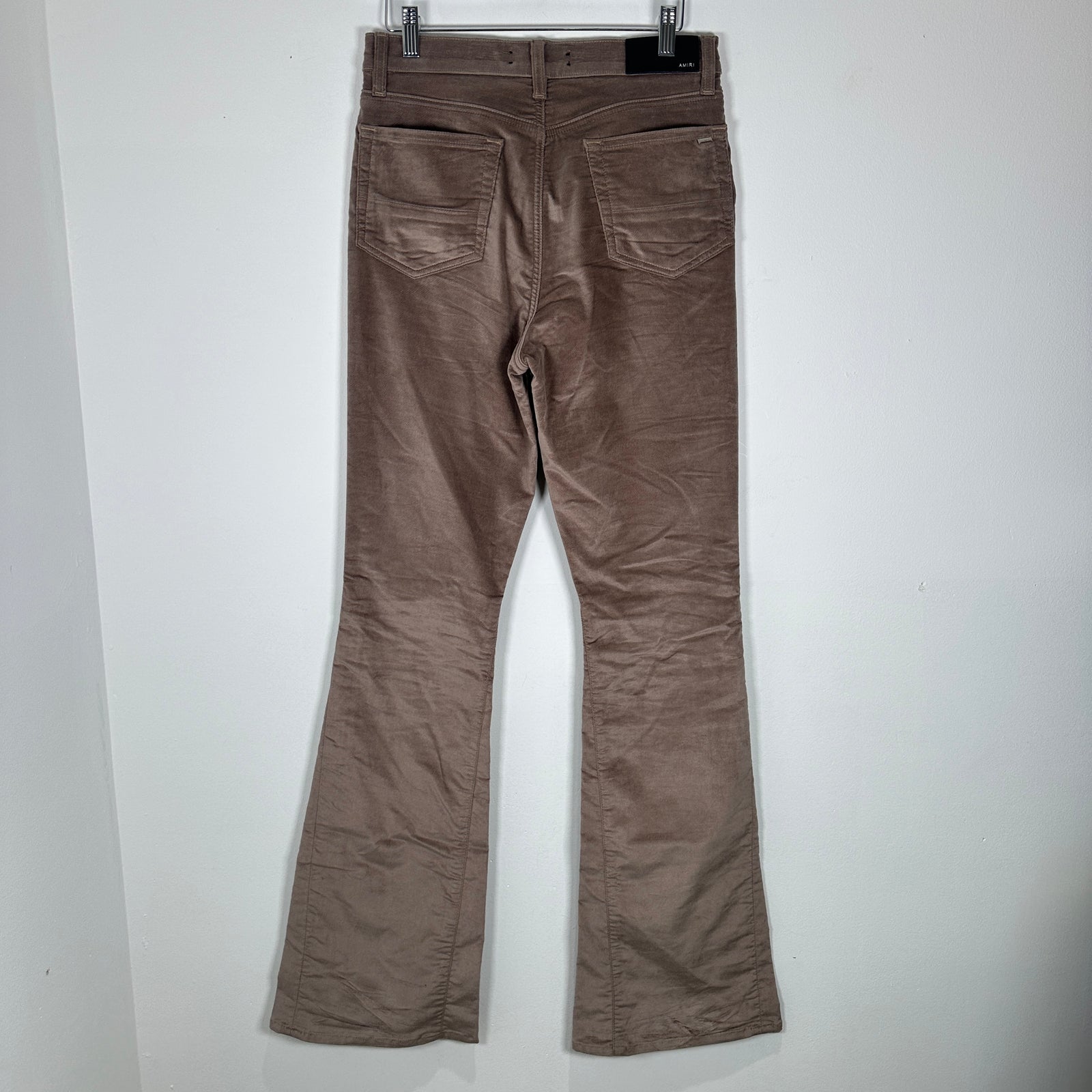 Amiri Velour Flare Brown Pants Size 28
