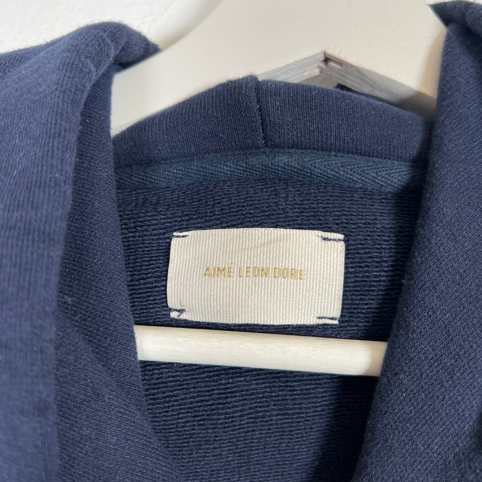 Aime Leon Dore Navy Logo Hoodie Size L