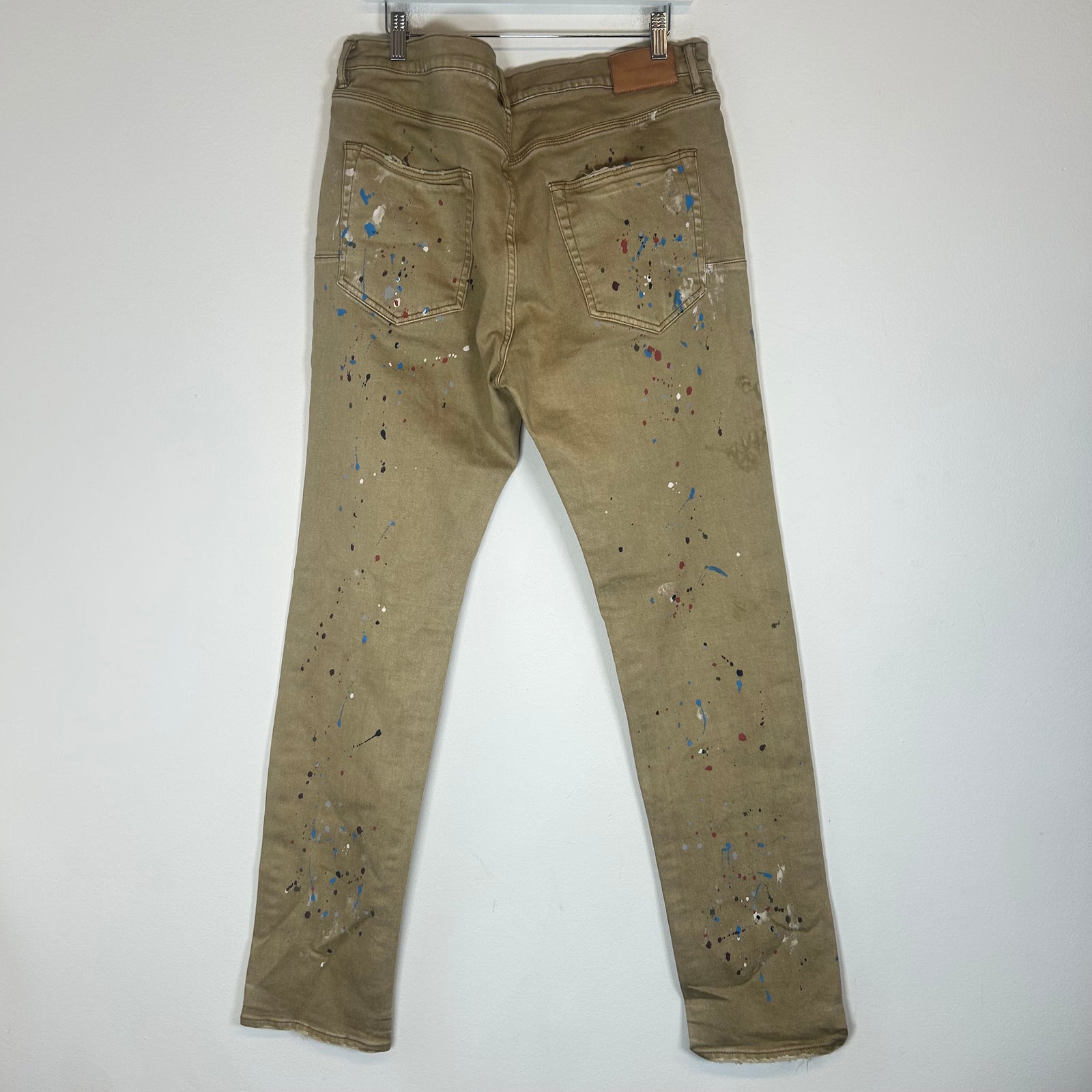 Purple Brand Tan Paint Splatter Jeans Size 36