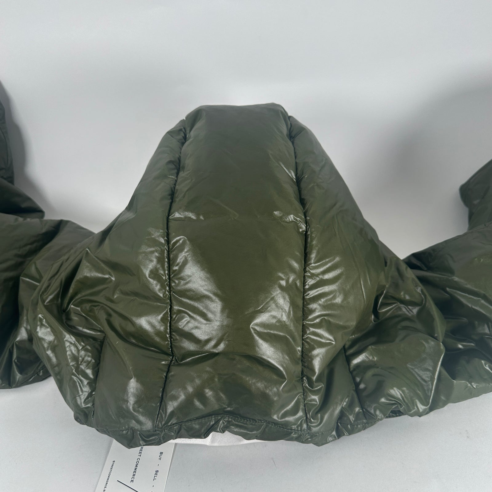 Jil Sander Green Puffer Hooded Scarf